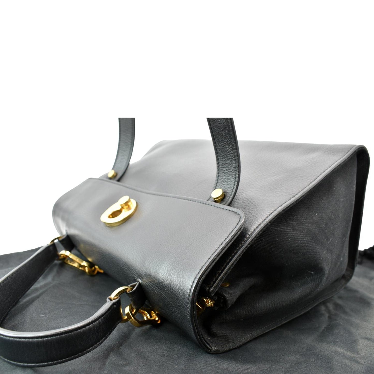 YVES SAINT LAURENT M  Two Medium Calfskin Satchel Shoulder Bag Black