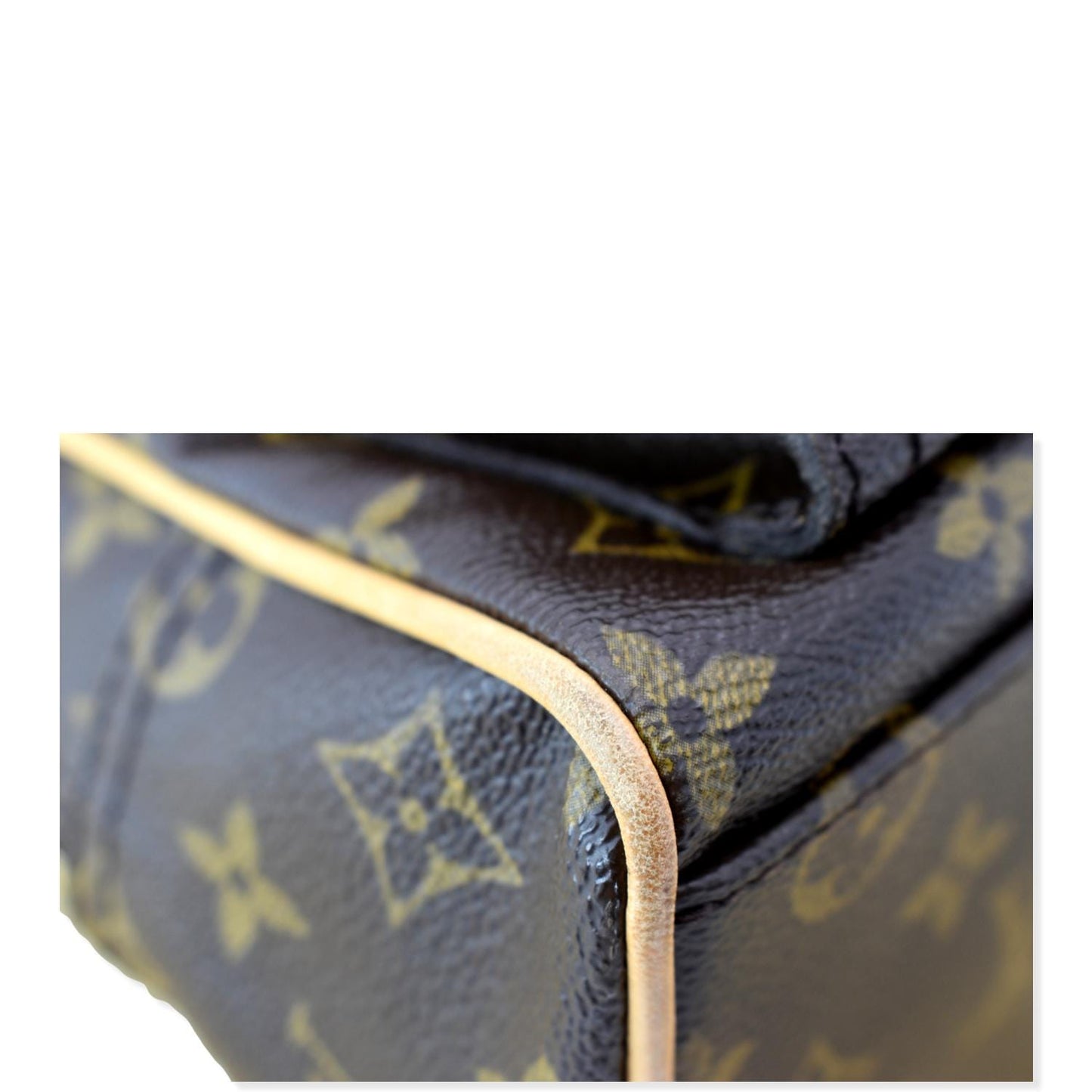 LOUIS VUITTON Manhattan PM Monogram Canvas Satchel Bag Brown