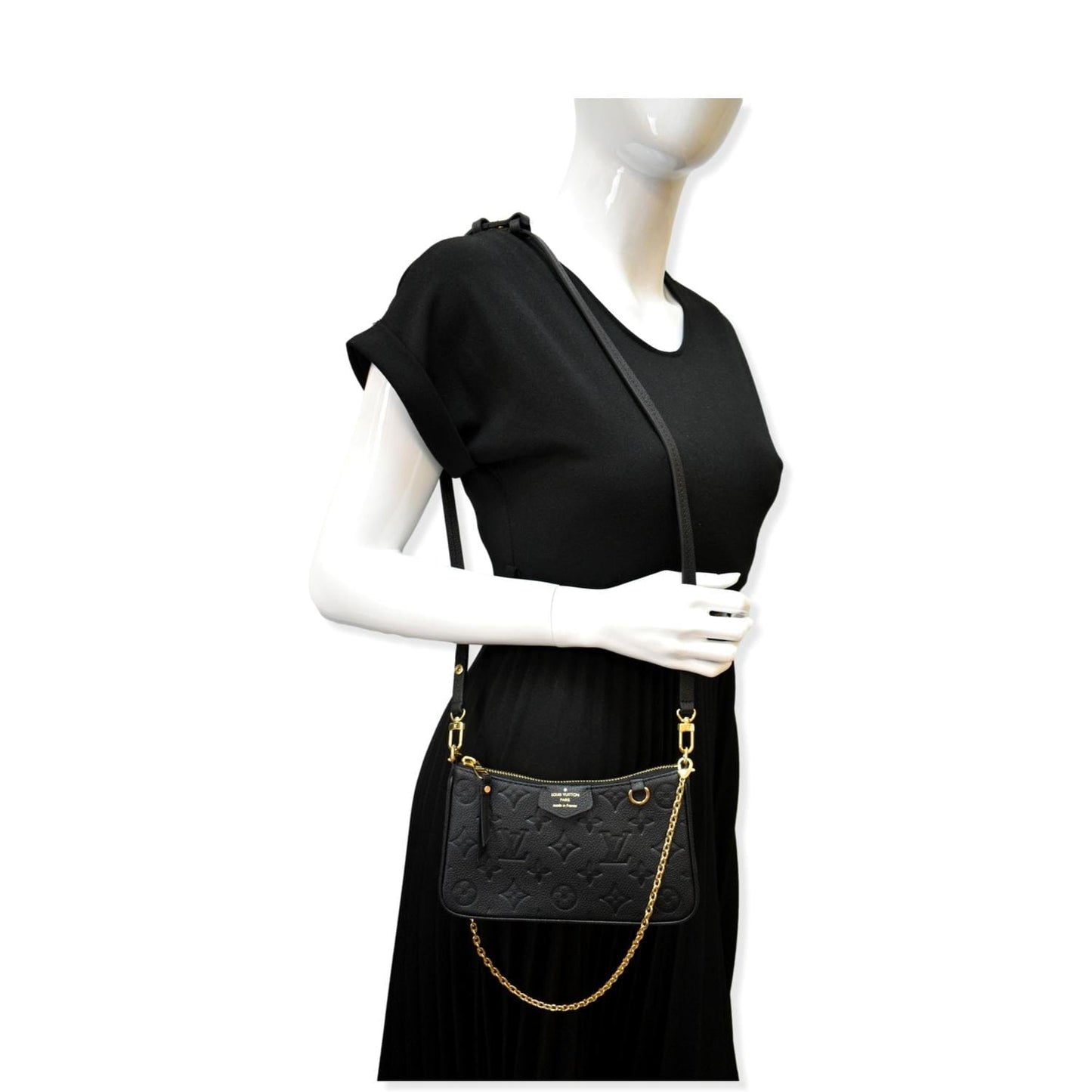 LOUIS VUITTON Easy Pouch on Strap Monogram Empreinte Shoulder Bag Black