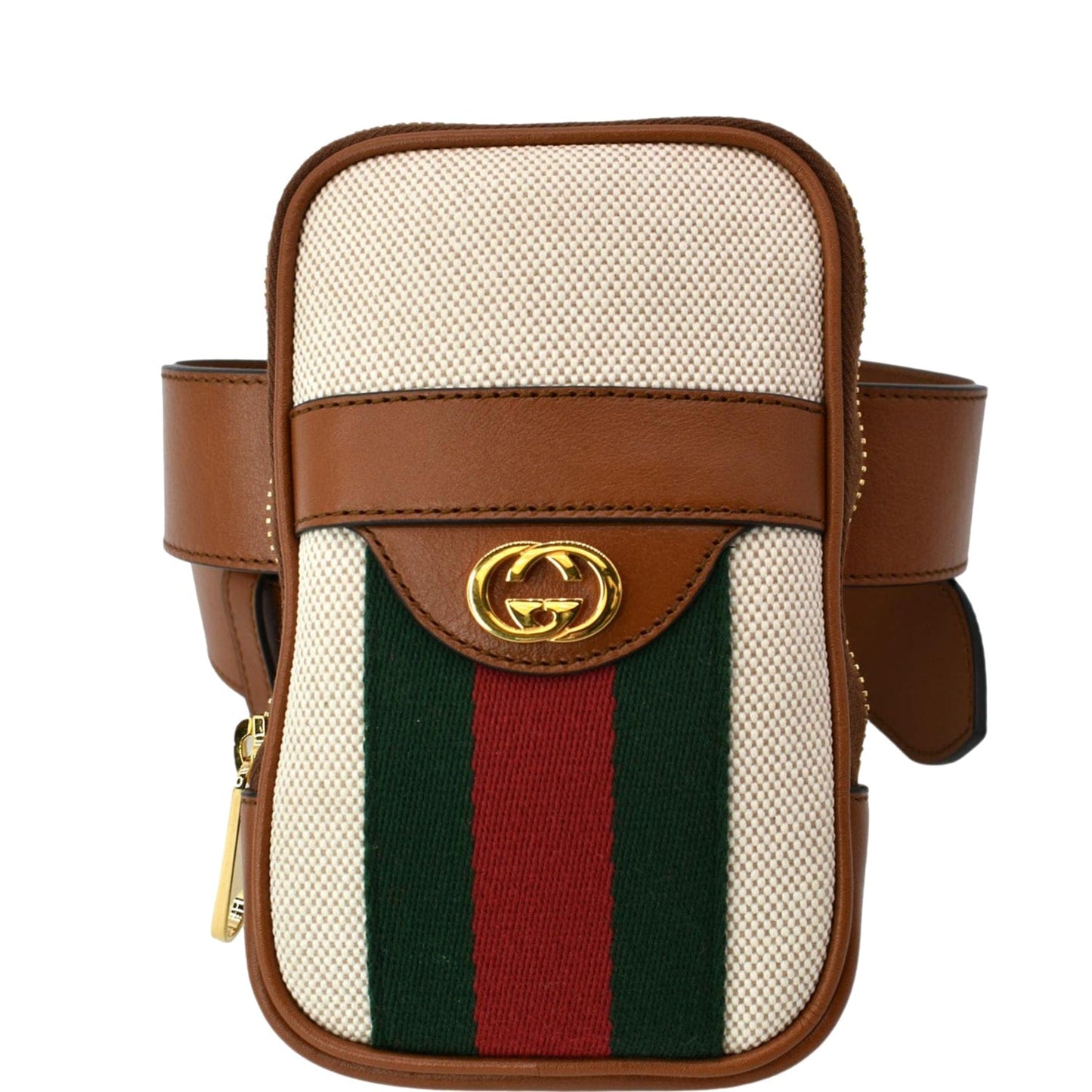 GUCCI Phone Case   Canvas Belt Bag Dark Brown 581519