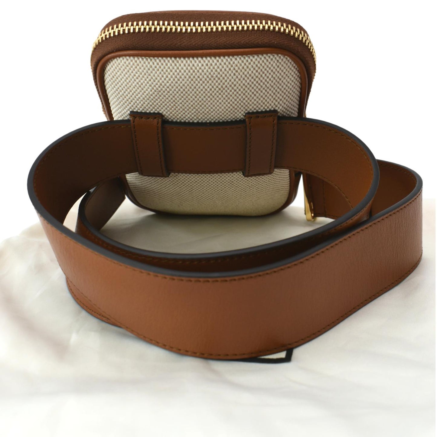 GUCCI Phone Case   Canvas Belt Bag Dark Brown 581519