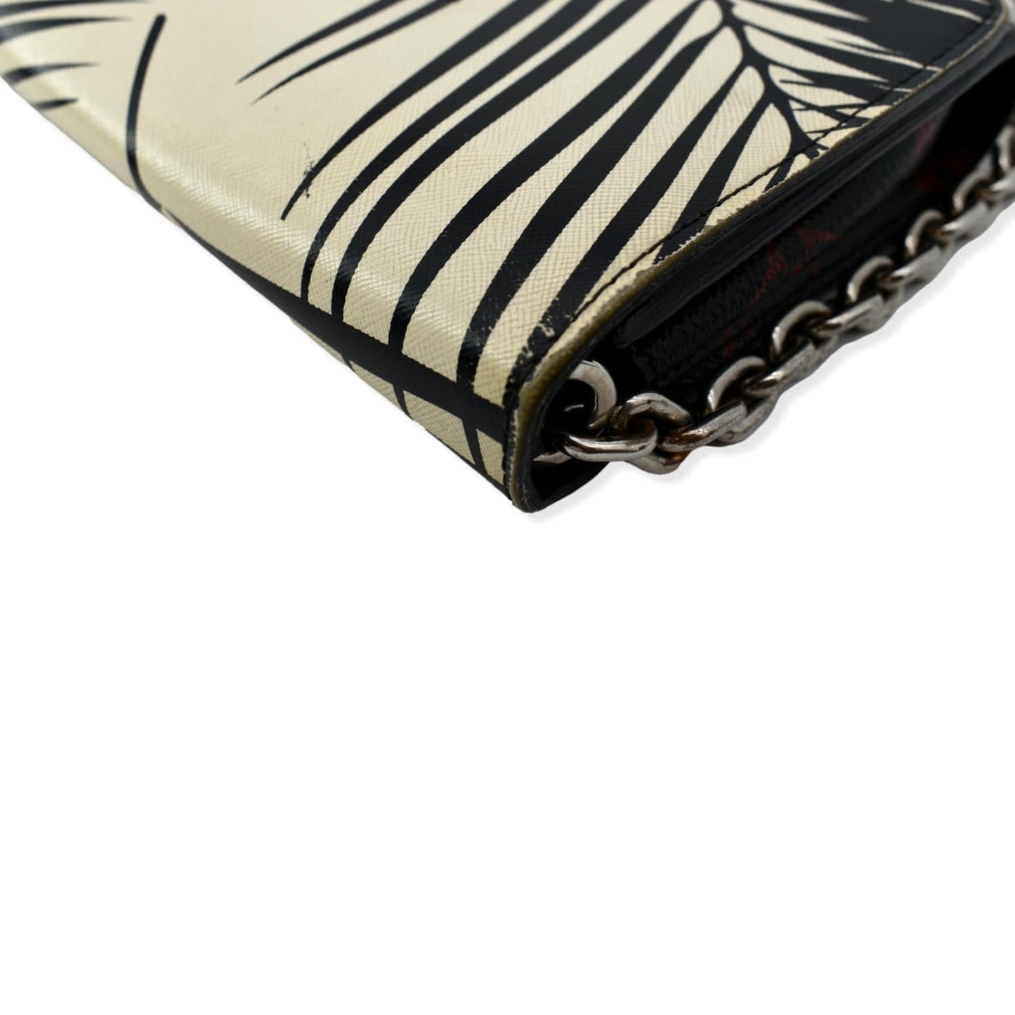 LOUIS VUITTON Monogram Palm Twist Chain Wallet White