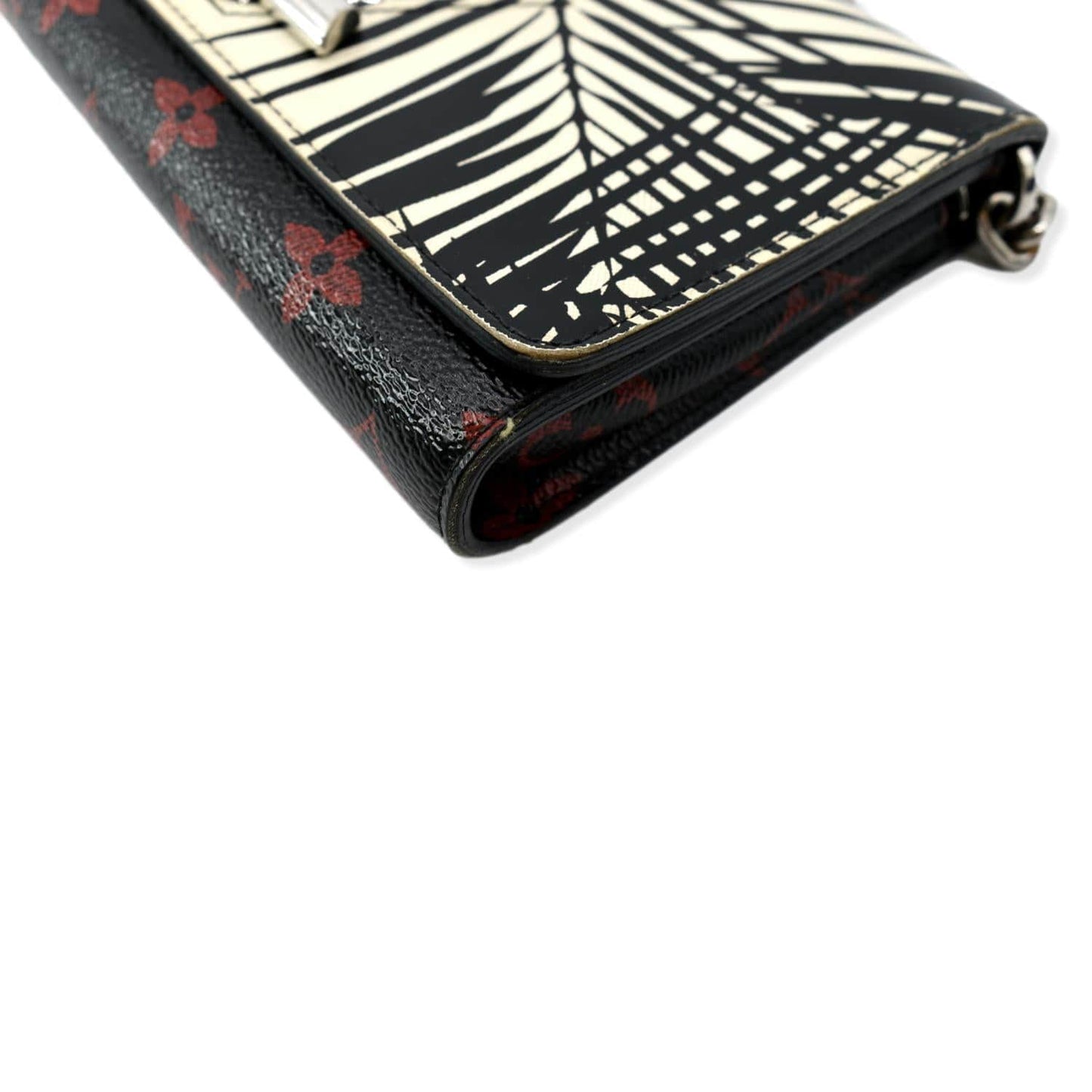 LOUIS VUITTON Monogram Palm Twist Chain Wallet White