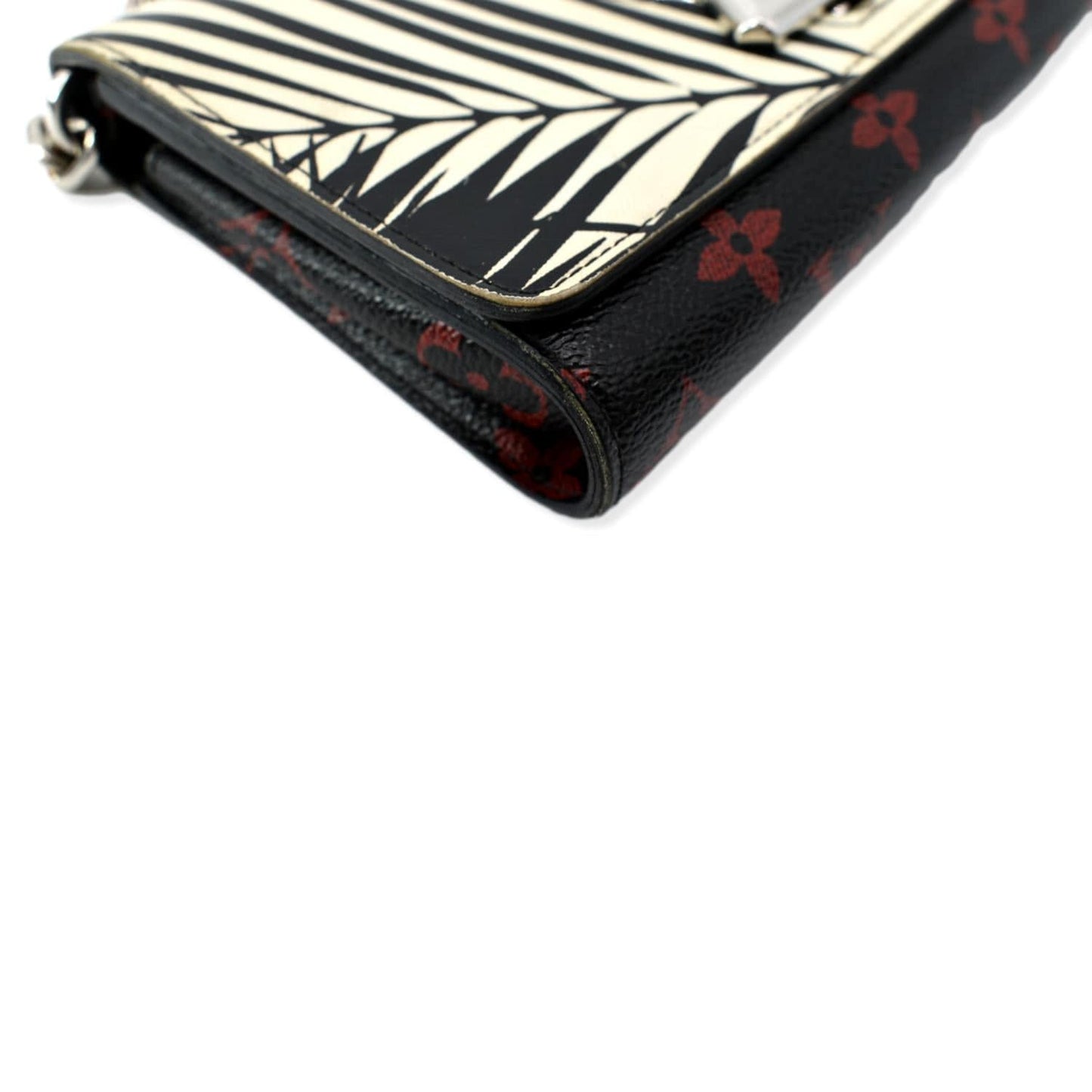 LOUIS VUITTON Monogram Palm Twist Chain Wallet White