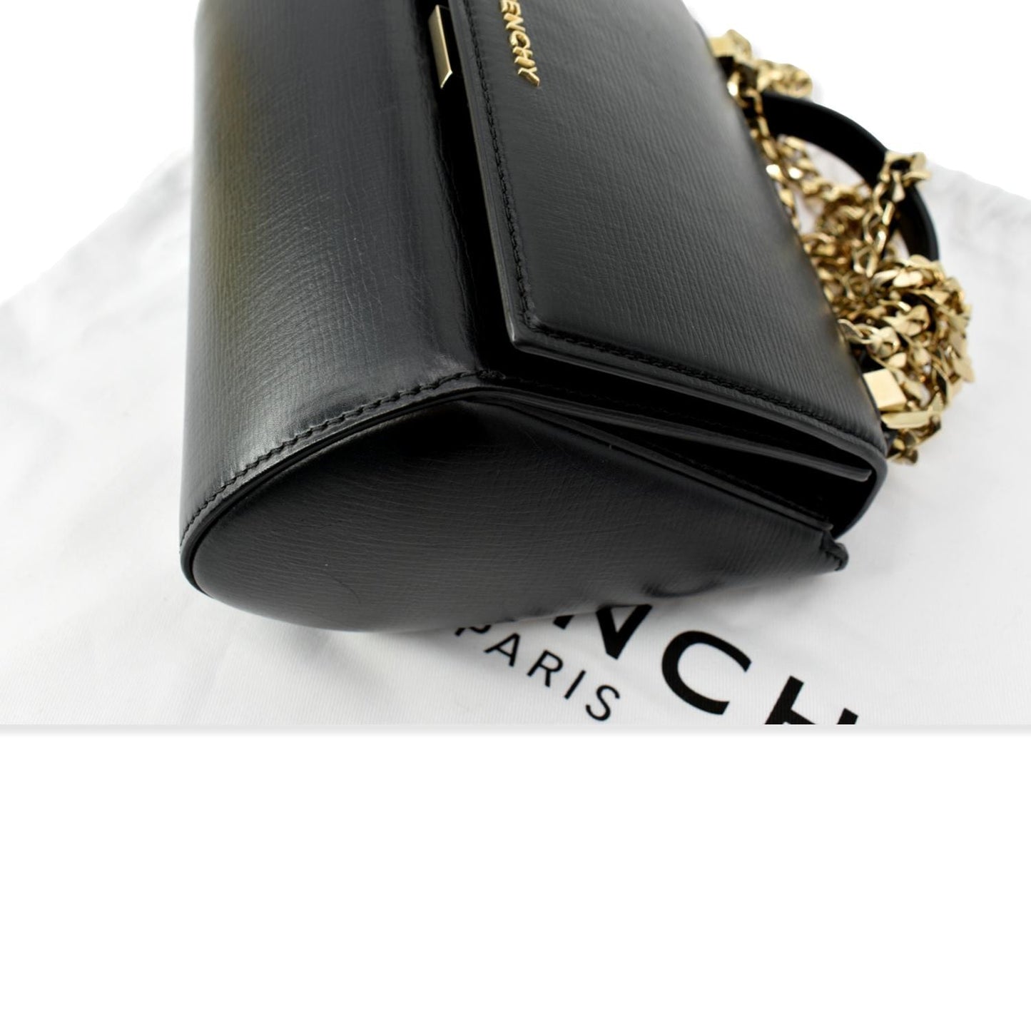 GIVENCHY Mini Pandora Box  Leather Chain Crossbody Bag Black