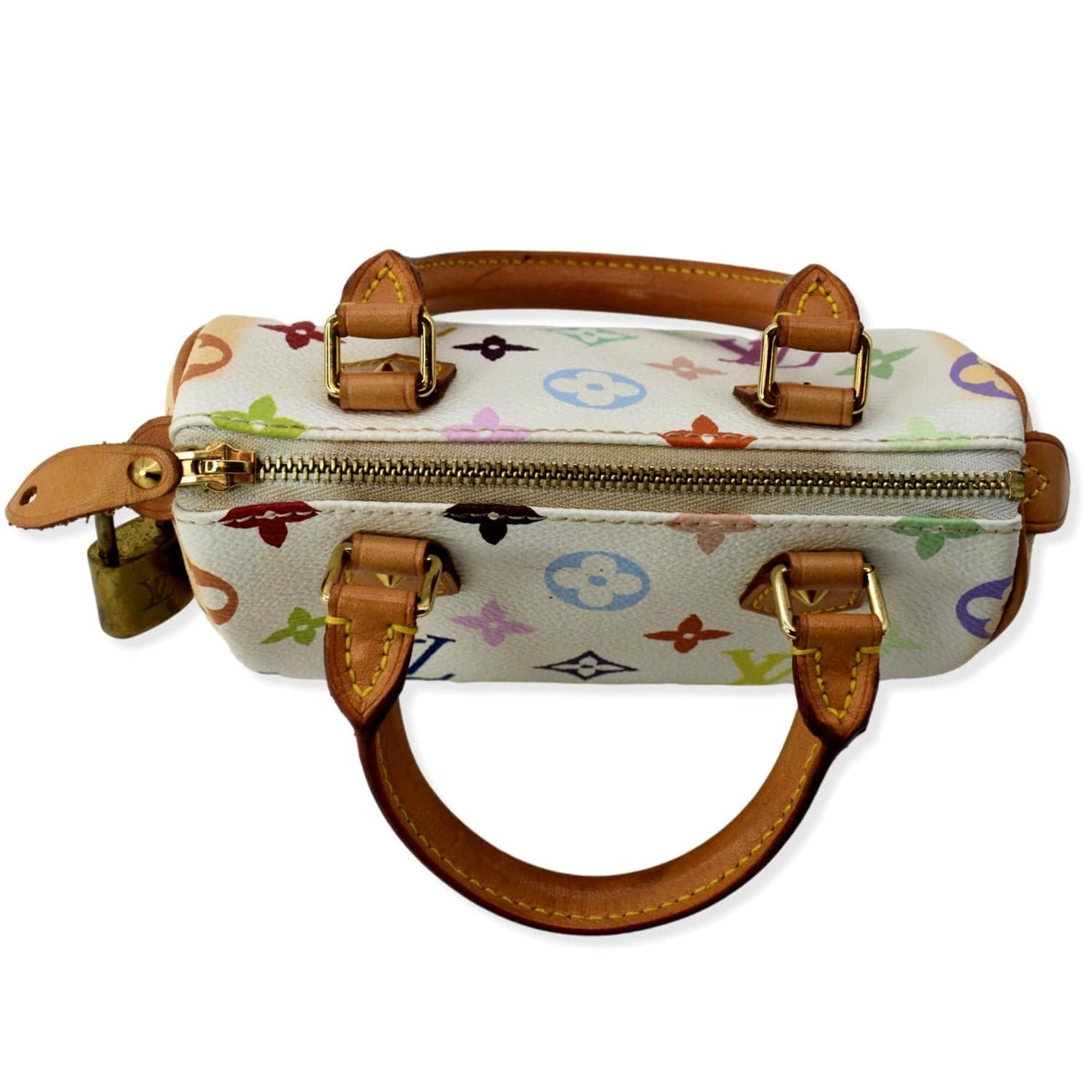 LOUIS VUITTON Nano Murakami Speedy Monogram Satchel Bag Multicolor