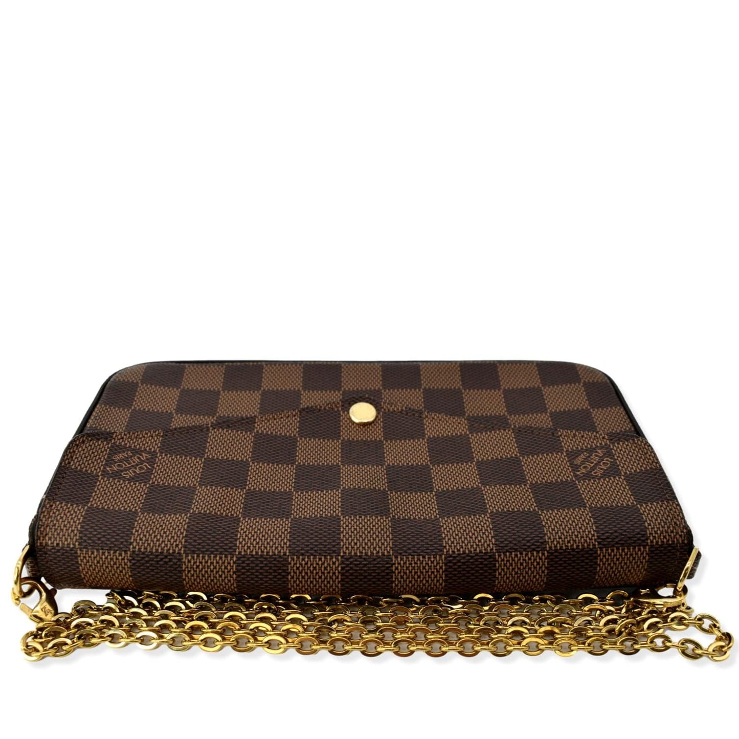 LOUIS VUITTON Felicie Damier Ebene Pochette Crossbody Bag Brown
