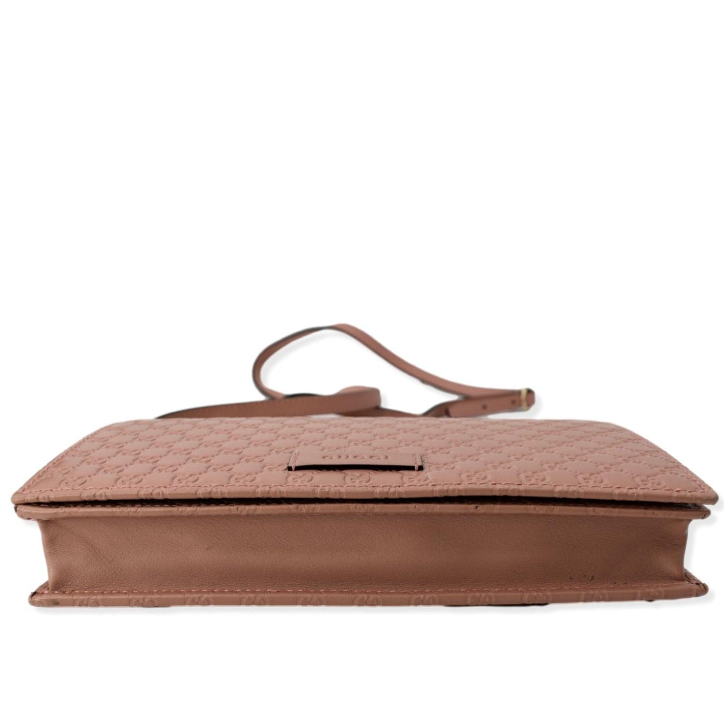 GUCCI Micro GG Guccissima Leather Crossbody Wallet Pink 466507