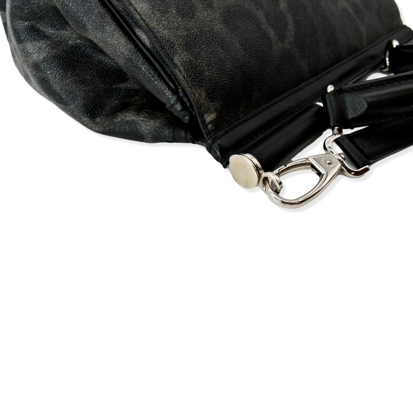 DOLCE & GABBANA Miss Sicily Leopard Print Leather Shoulder Bag Black