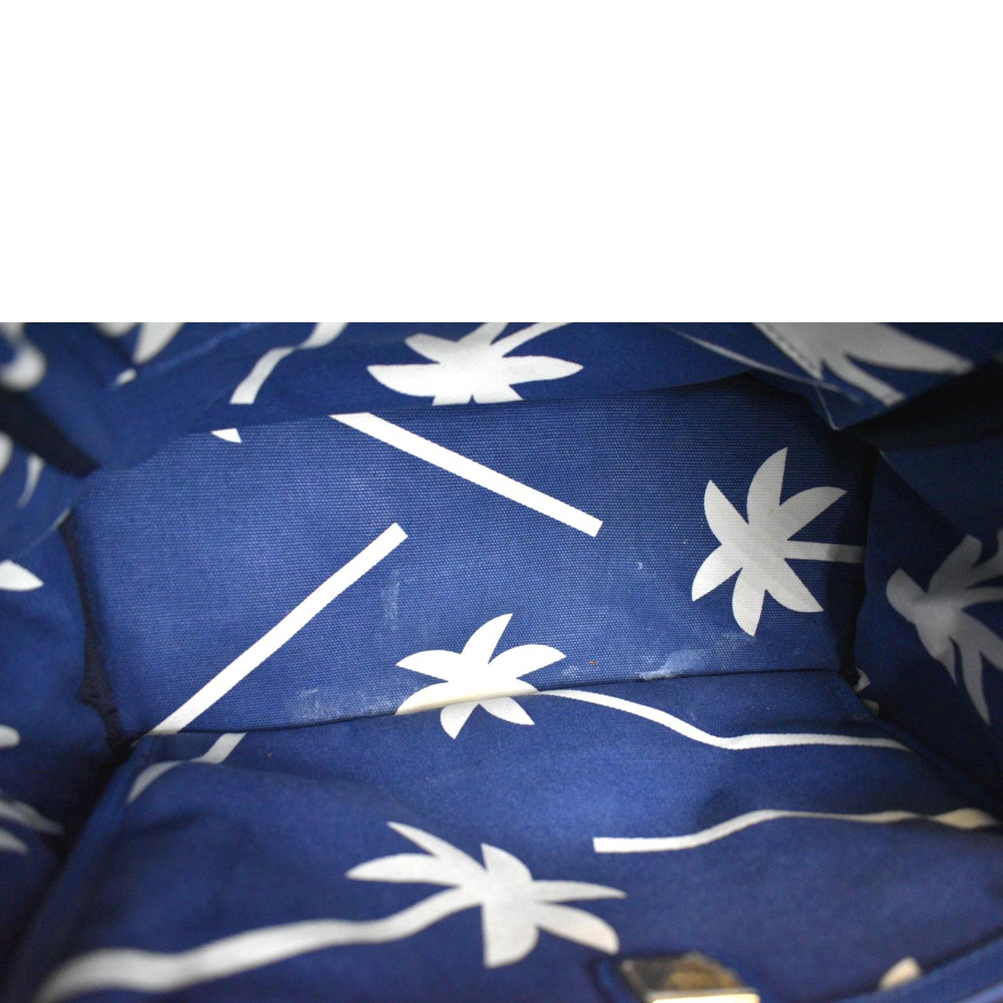 MCM Medium Palm Tree Visetos Coated Canvas Backpack Blue