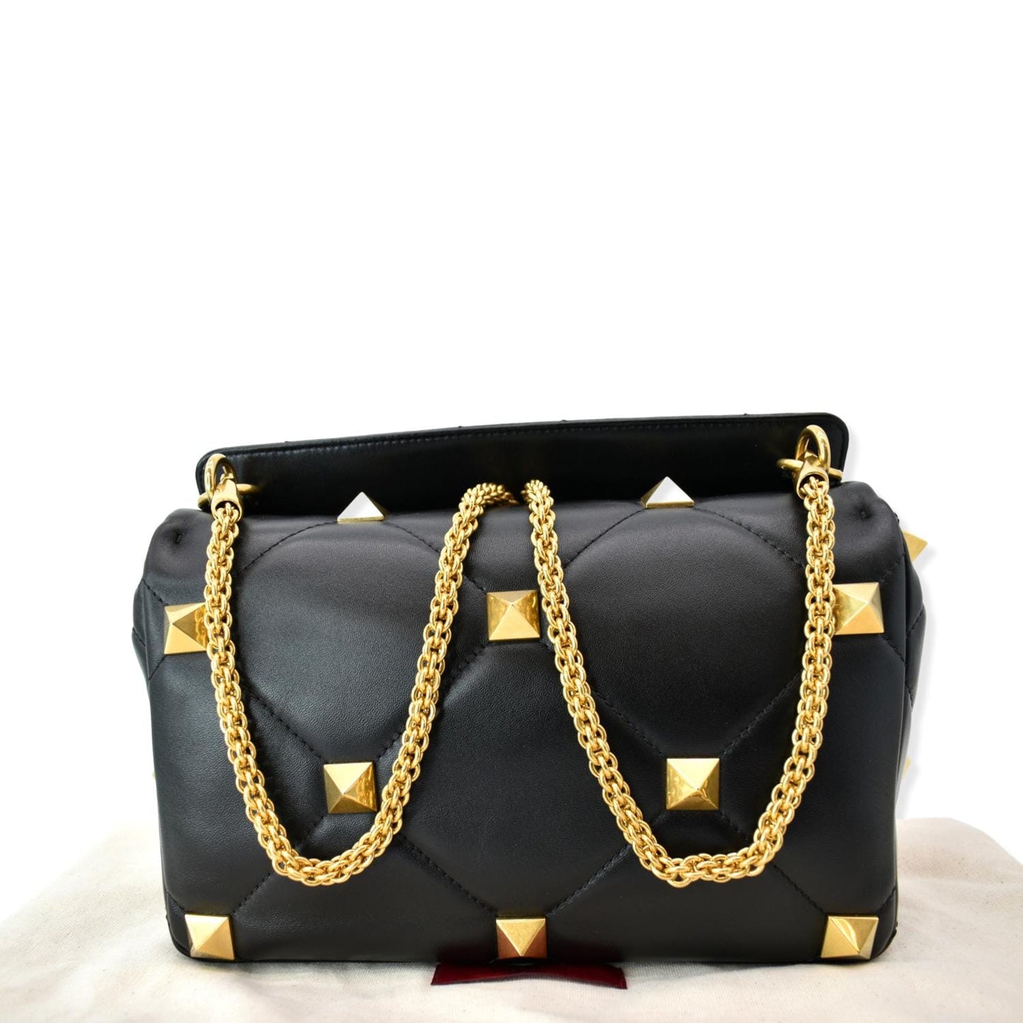 VALENTINO Garavani Roman Stud Leather Crossbody Bag Black - Hot Deals
