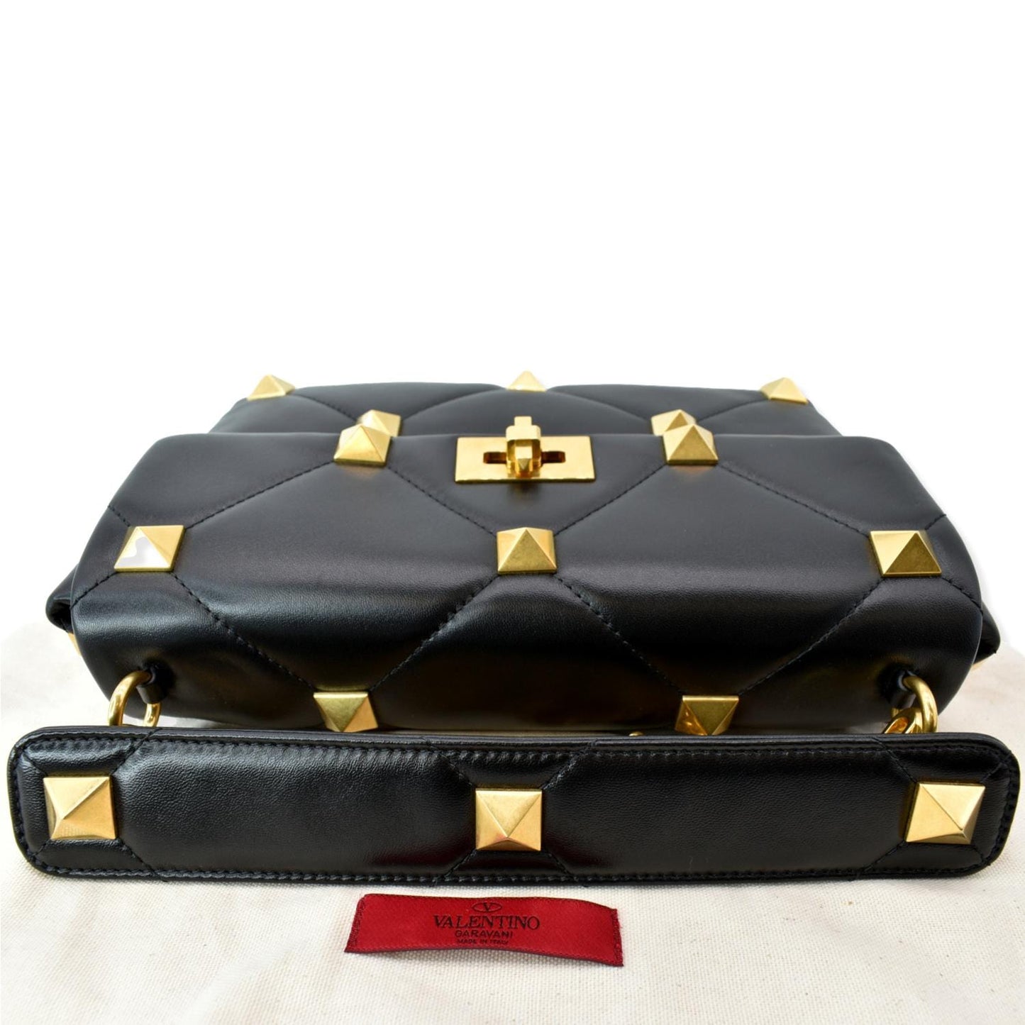 VALENTINO Garavani Roman Stud Leather Crossbody Bag Black - Hot Deals