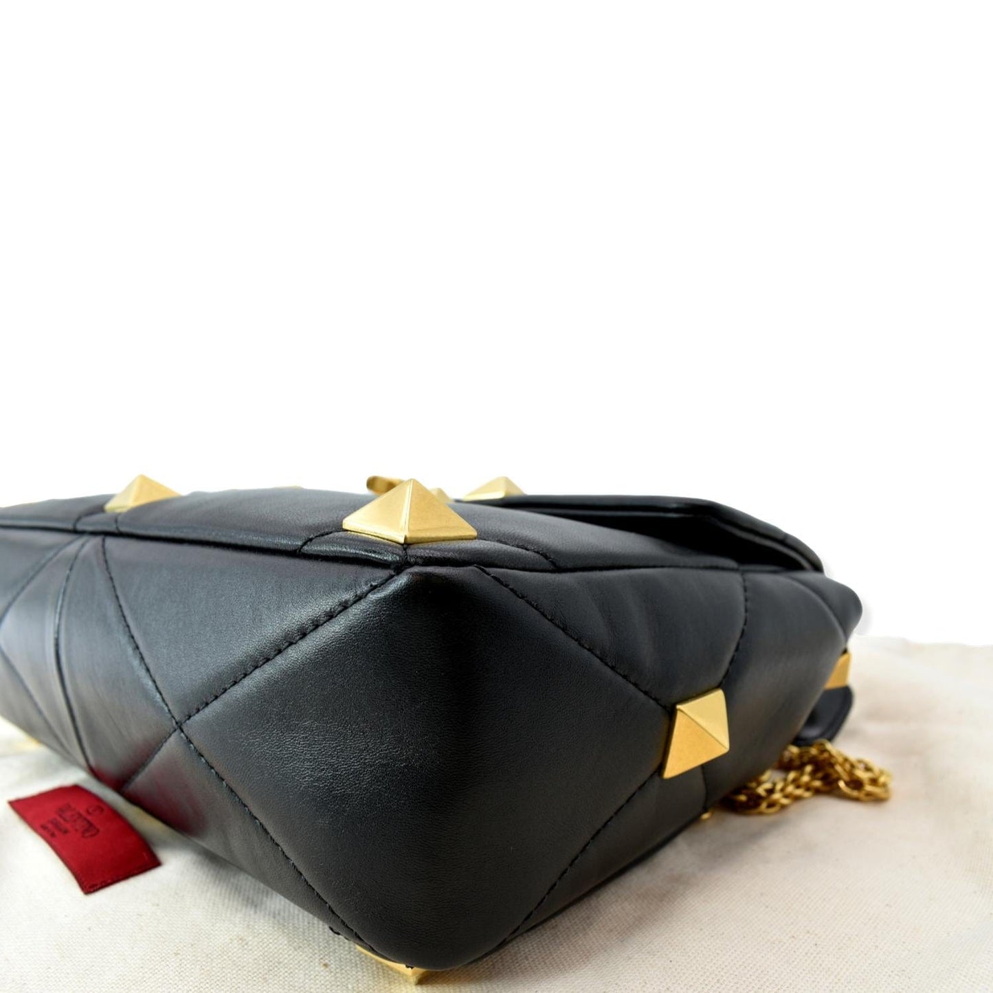 VALENTINO Garavani Roman Stud Leather Crossbody Bag Black - Hot Deals