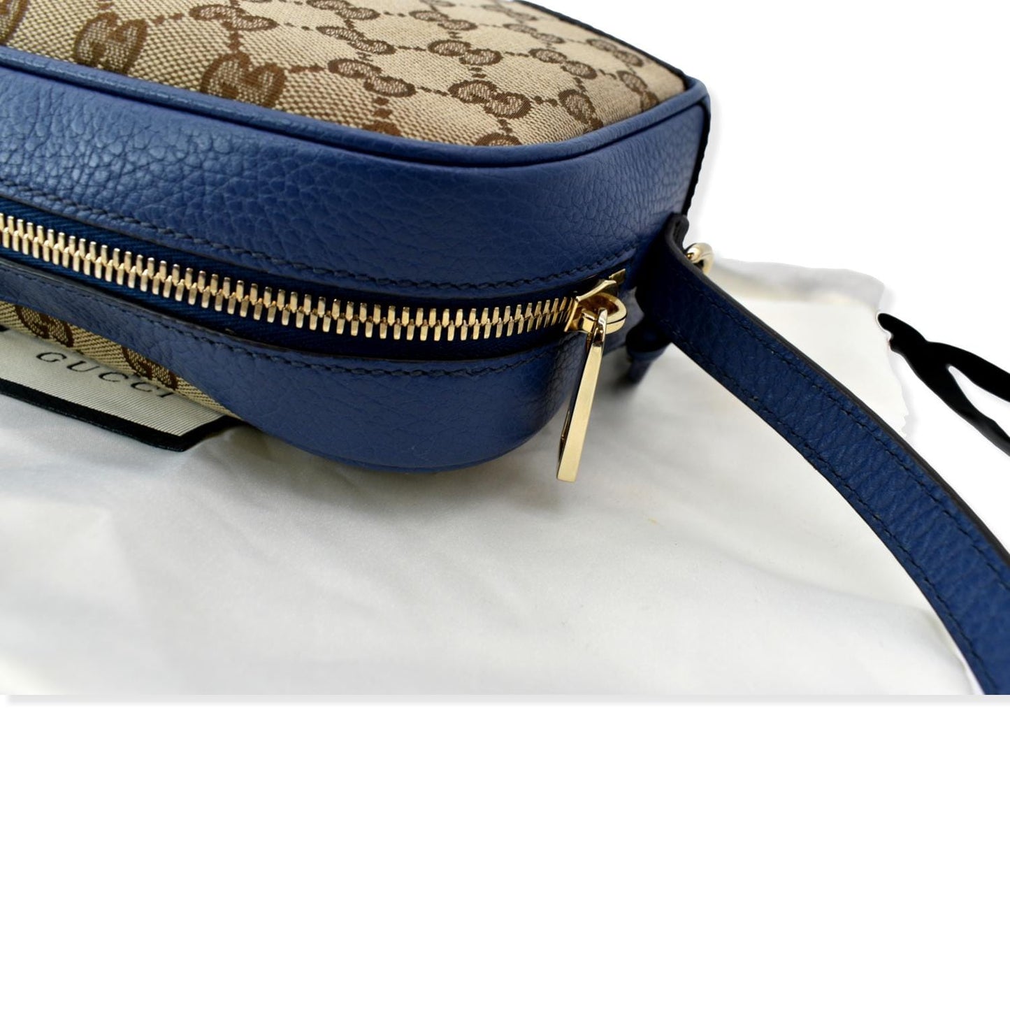 GUCCI Bree GG Canvas Leather Crossbody Bag Beige 449413