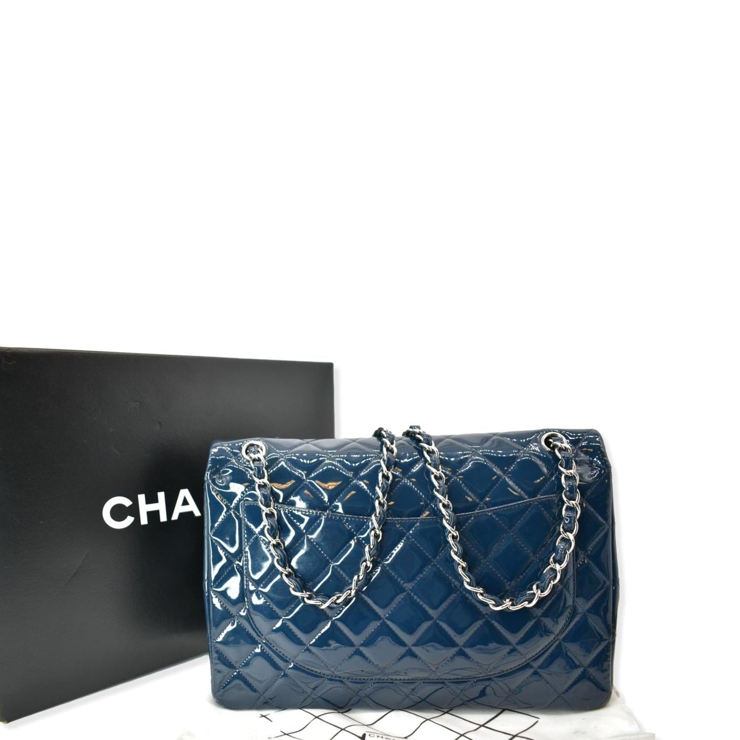 CHANEL Classic Maxi Double Flap Quilted New 1:1 Rep Leather Shoulder Bag Marine