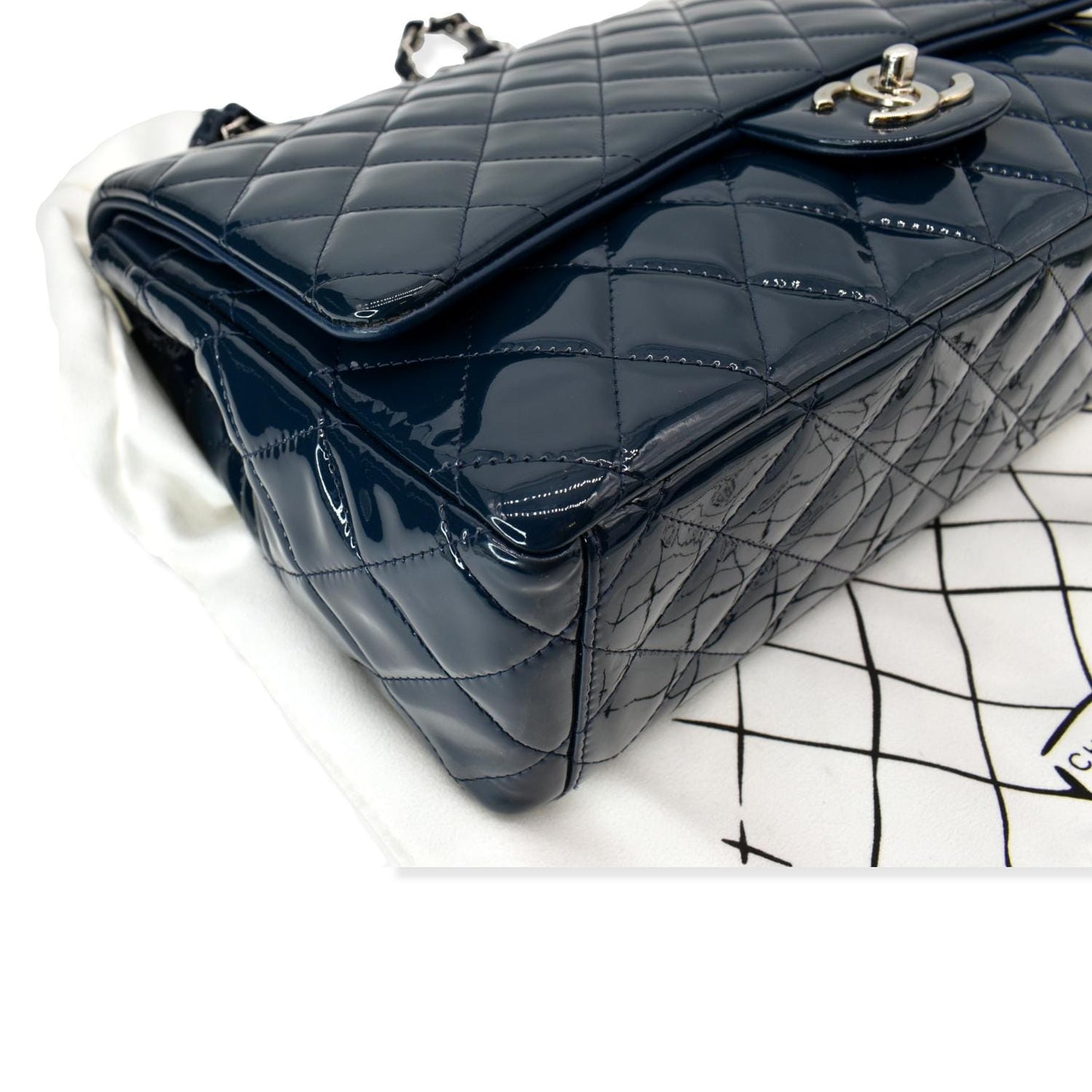 CHANEL Classic Maxi Double Flap Quilted New 1:1 Rep Leather Shoulder Bag Marine