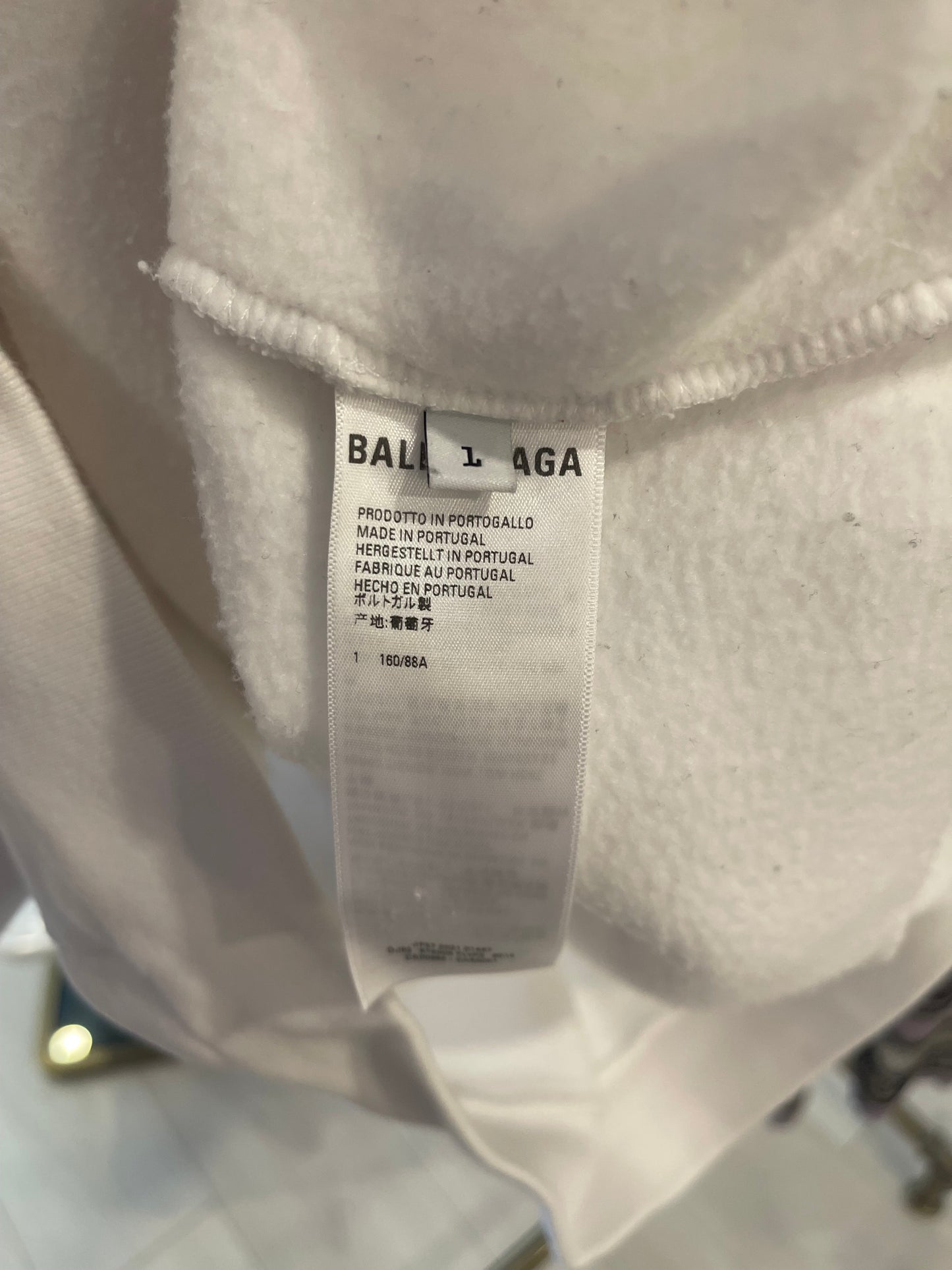 Balenciaga White Hooded Sweater with Pink Logo Size L (UK 10/12) RRP £1,100