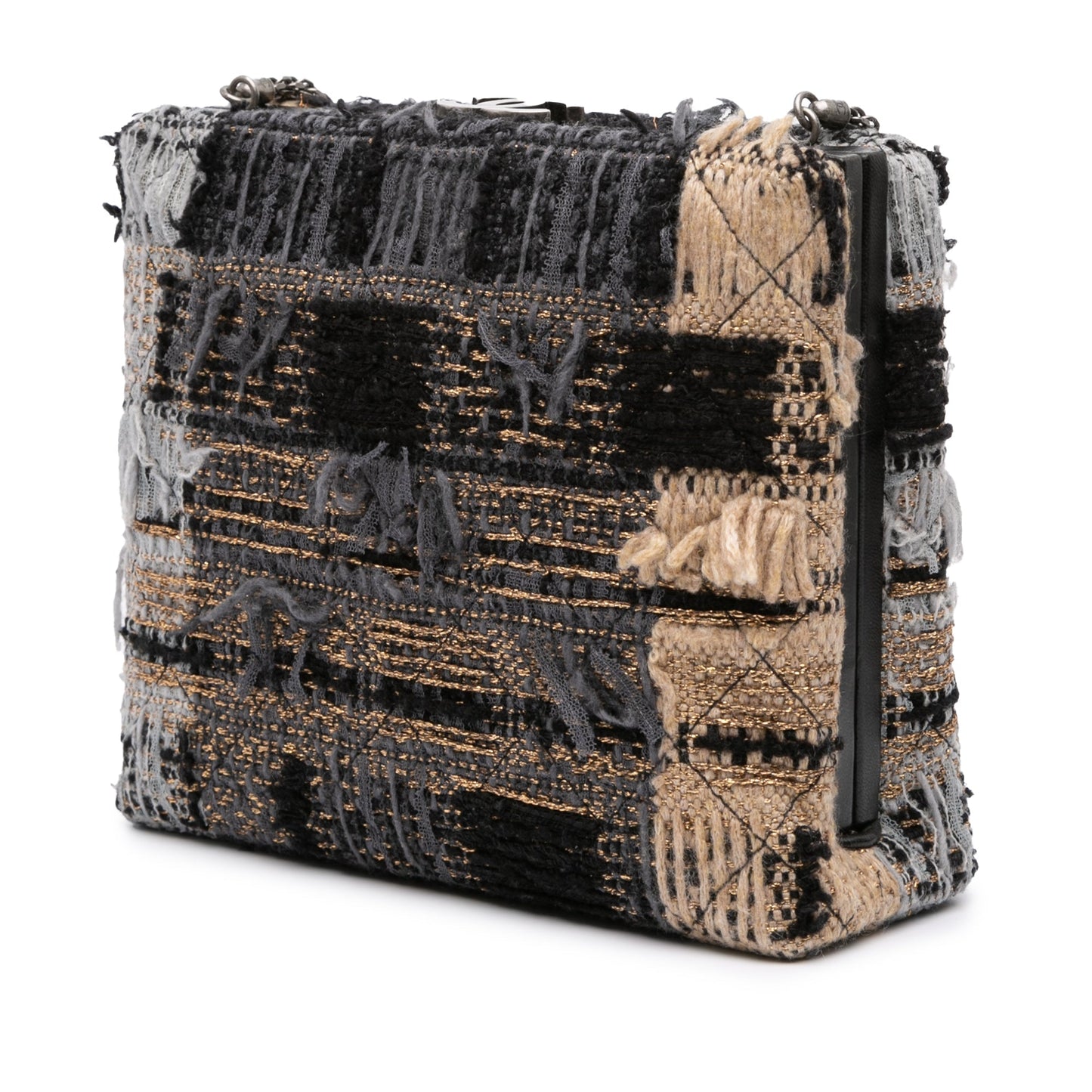 Black Chanel Multicolor Tweed Quadrato Box Crossbody Bag