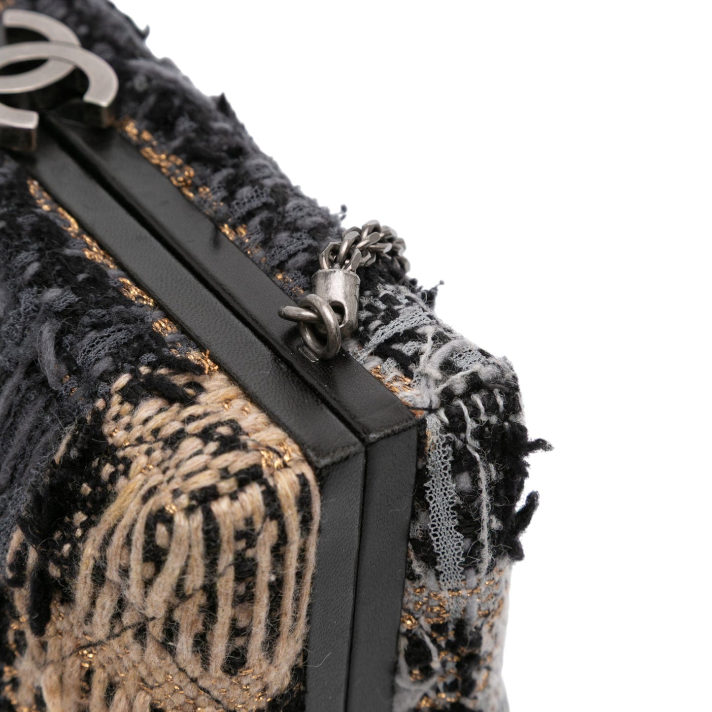 Black Chanel Multicolor Tweed Quadrato Box Crossbody Bag