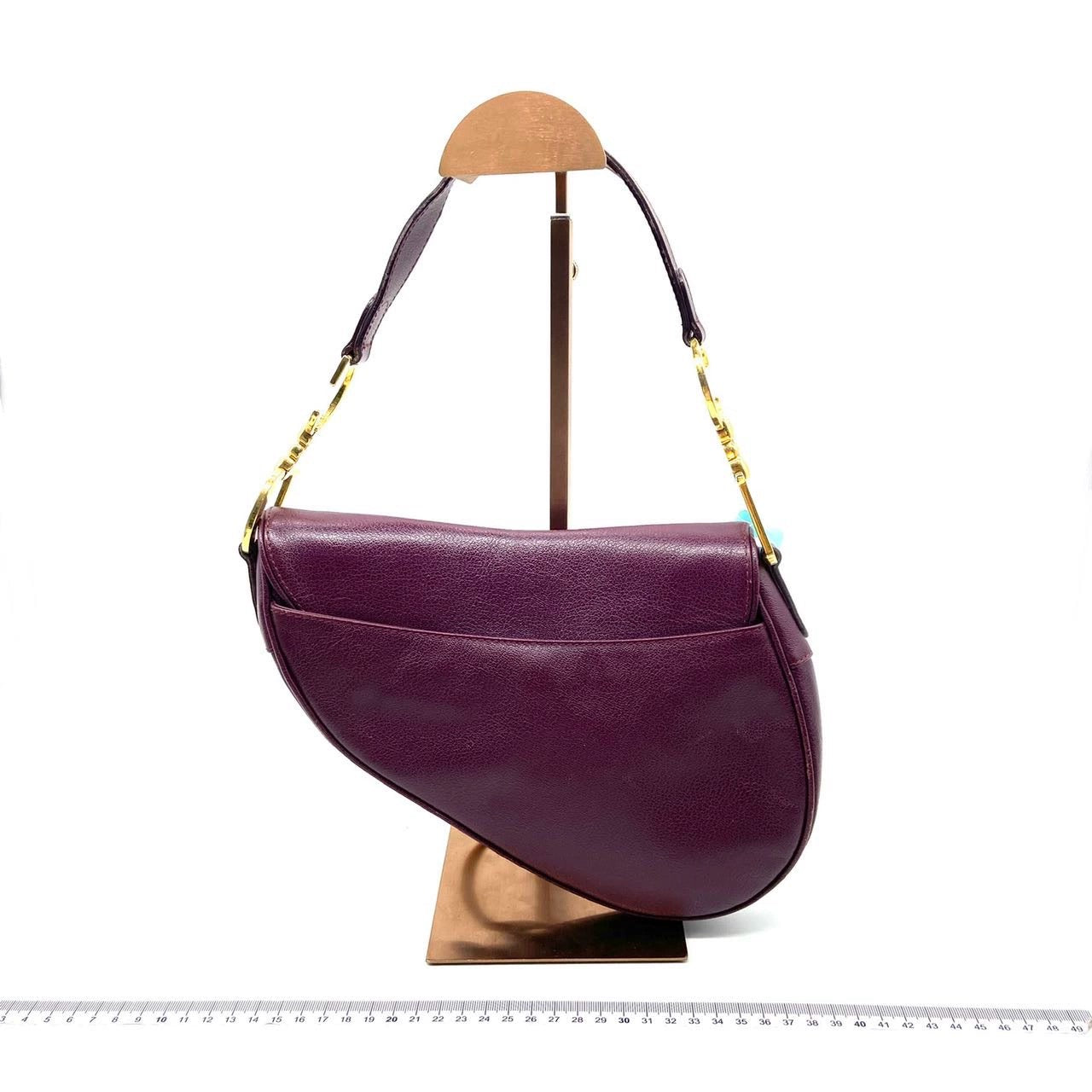 Dior Saddle   Burgundy Purple Wine Calfskin Leather Gold Hardware Shoulder Bag