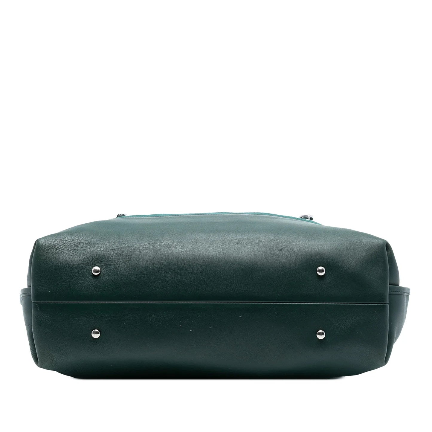 Green Chanel Extra Large Stitched Wool and Calfskin 31 Shopping Bag Satchel