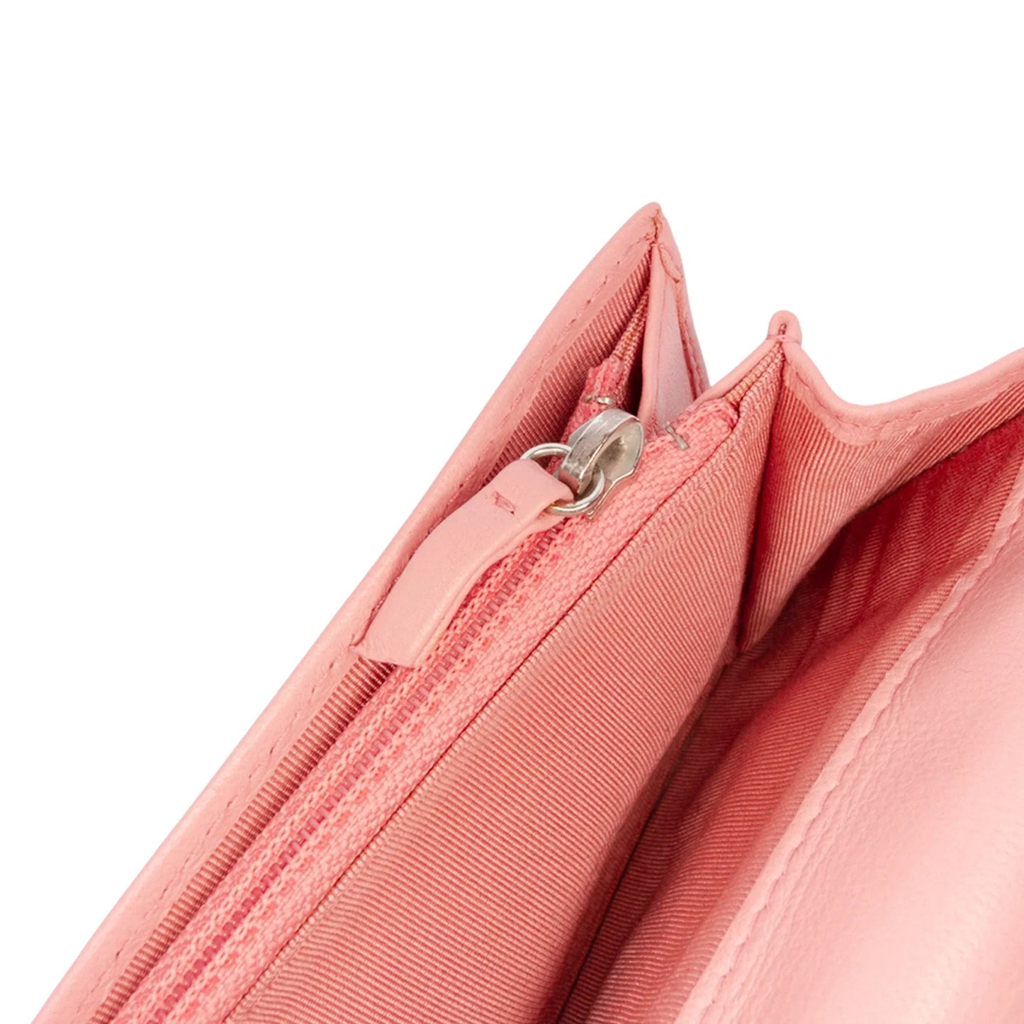 Pink Chanel CC Quilted Lambskin Bifold Long Wallet