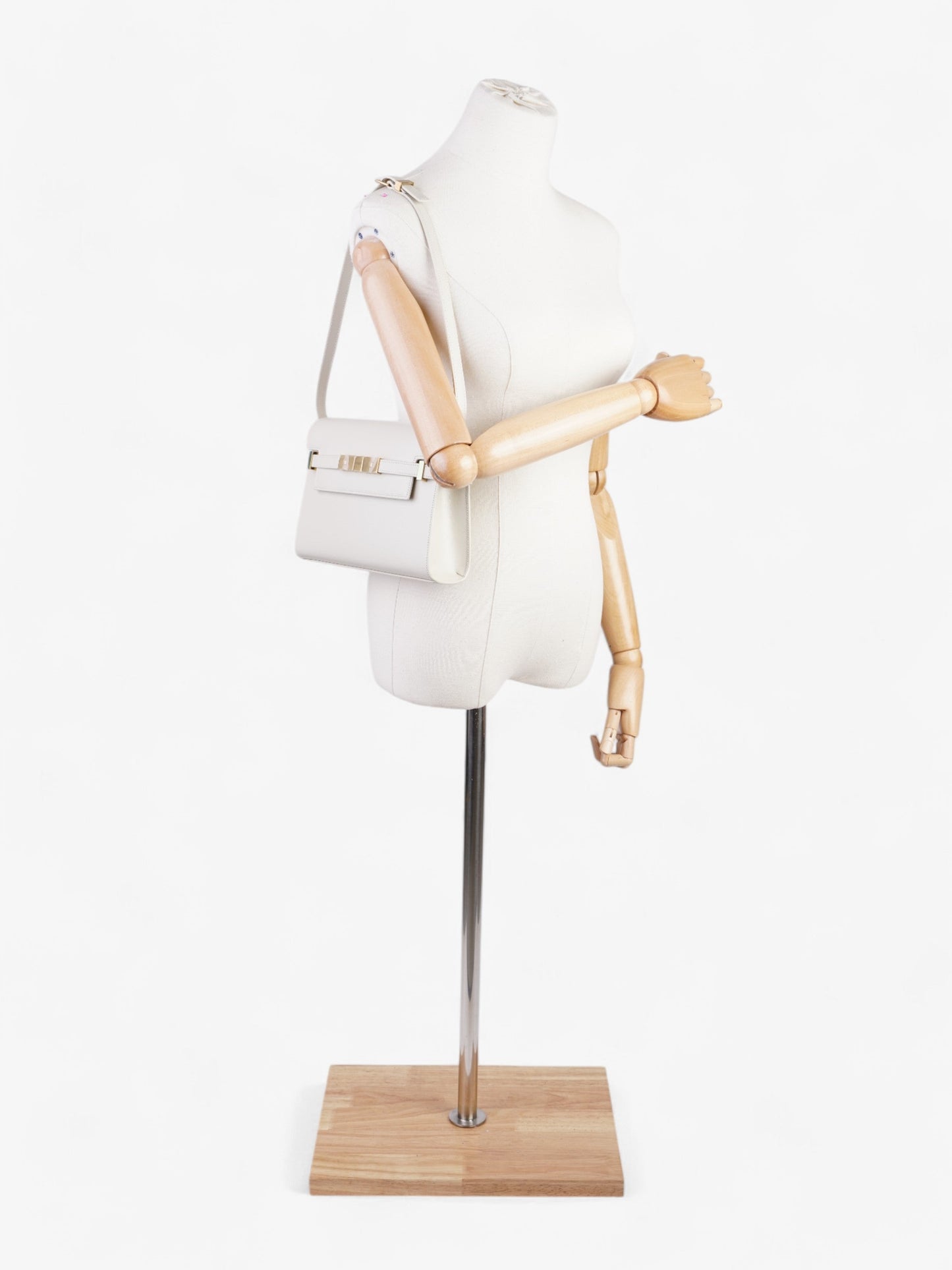 Saint Laurent Manhattan Blanc   Calfskin Leather Small