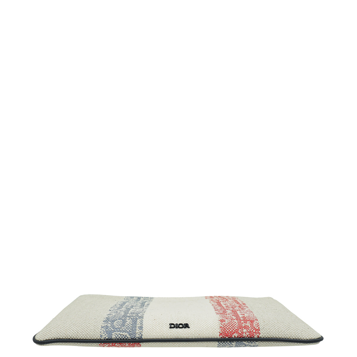 Christian Dior Tricolor Oblique Stripe Zip Pouch