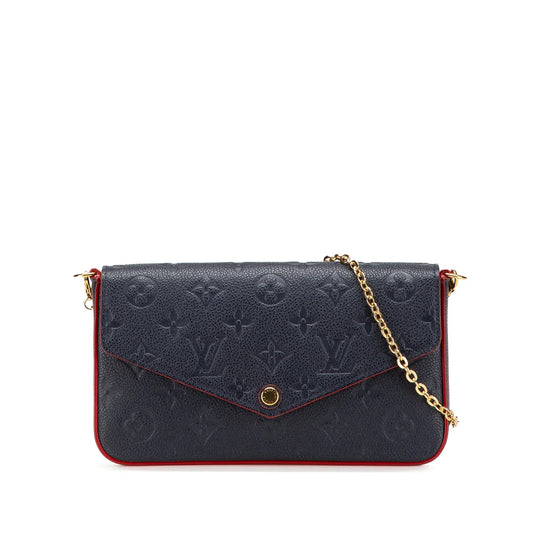 Blue Louis Vuitton Monogram Empreinte Pochette Felicie Crossbody Bag