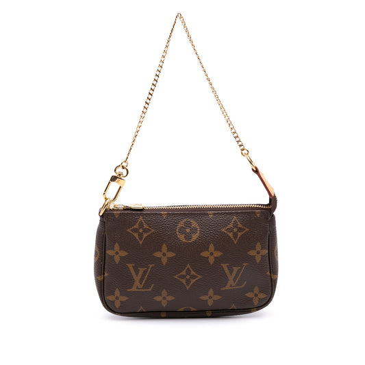 Brown Louis Vuitton Monogram Mini Pochette Accessoires Handbag