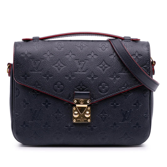 Blue Louis Vuitton Monogram Empreinte Pochette Metis Satchel