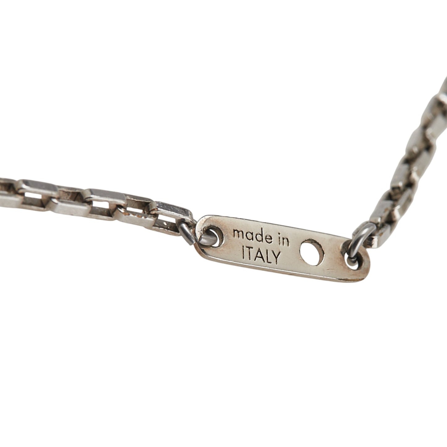 Silver Louis Vuitton Palladium Plated Damier Colors Pendant Necklace