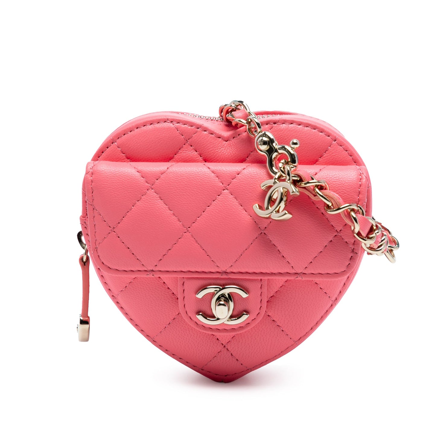 Pink Chanel Mini Lambskin CC in Love Heart Crossbody