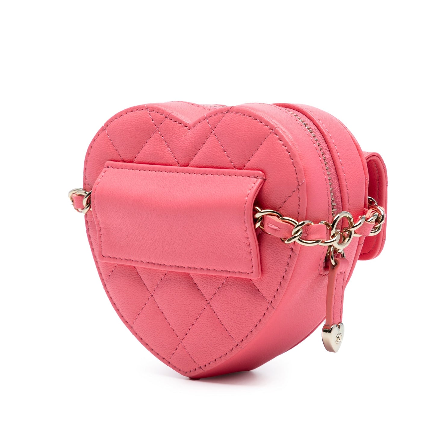 Pink Chanel Mini Lambskin CC in Love Heart Crossbody