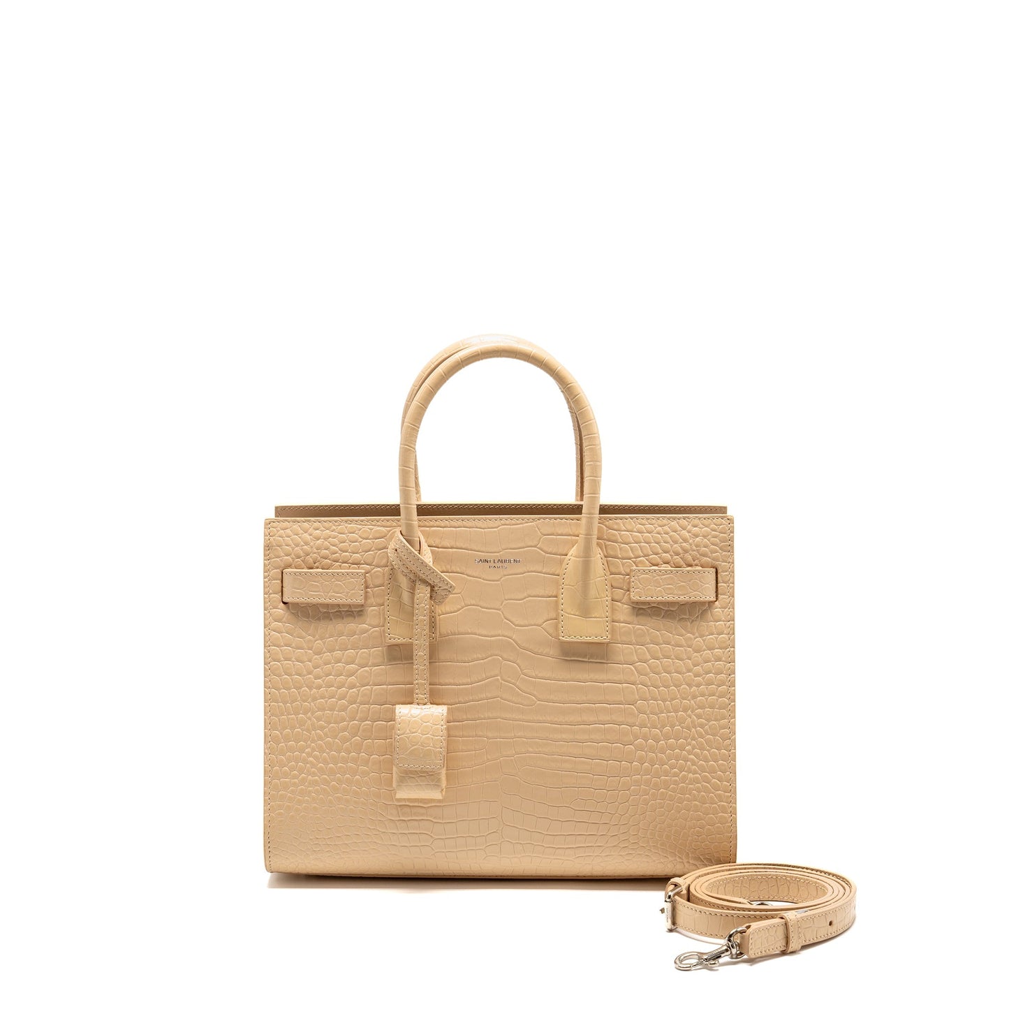 Saint Laurent Sac de Jour tote Crocodile-Embossed calfskin beige