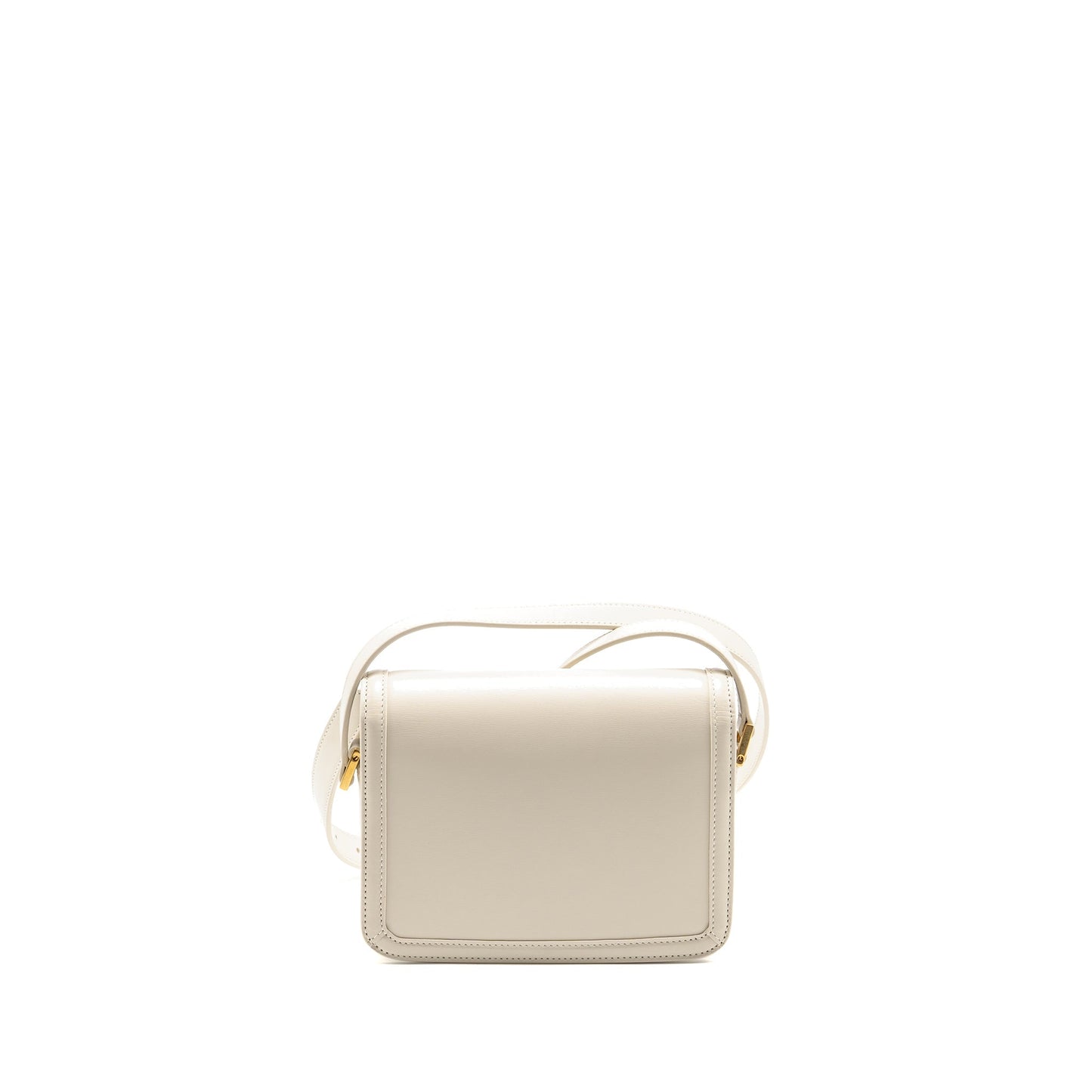 Saint Laurent Small SOlferino Satchel Crossbody Purse Calfskin White