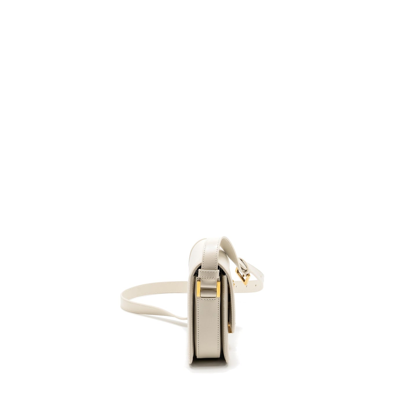 Saint Laurent Small SOlferino Satchel Crossbody Purse Calfskin White