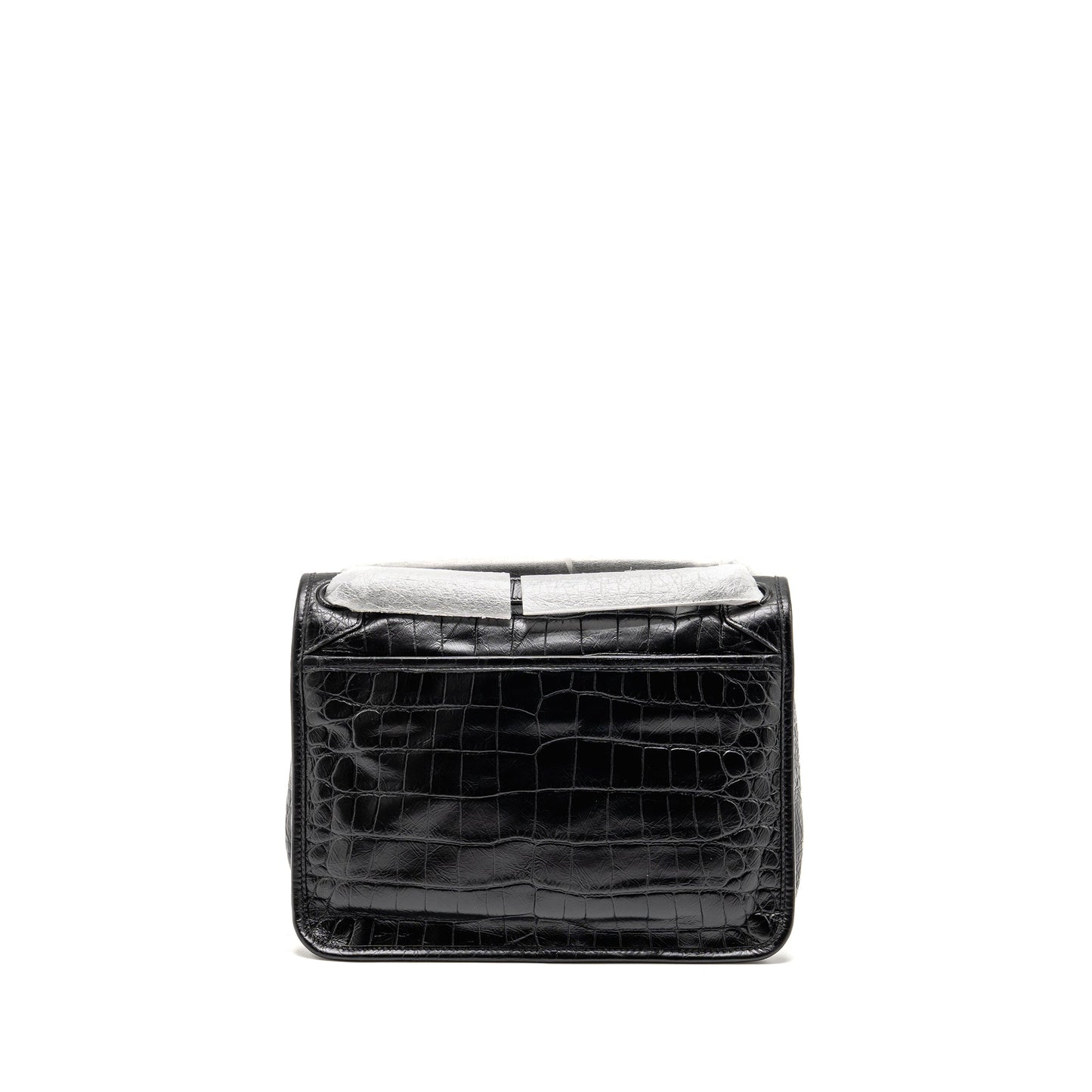 Saint Laurent / Medium Niki Purse Crocodile-Embossed Black Calfskin Black Hardware