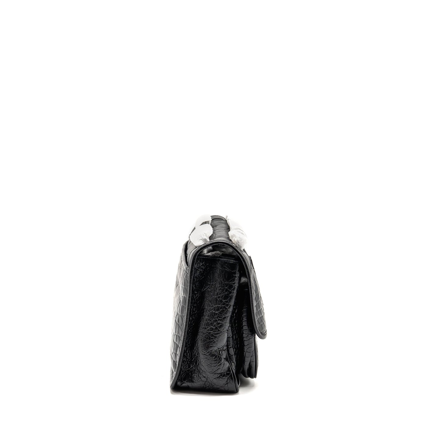 Saint Laurent / Medium Niki Purse Crocodile-Embossed Black Calfskin Black Hardware