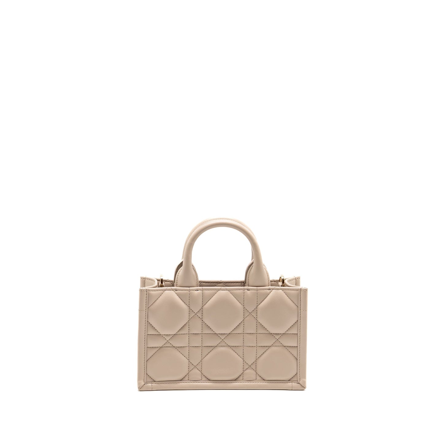 Dioramour Mini Dior Book Tote Macrocannage Calfskin Powder Beige