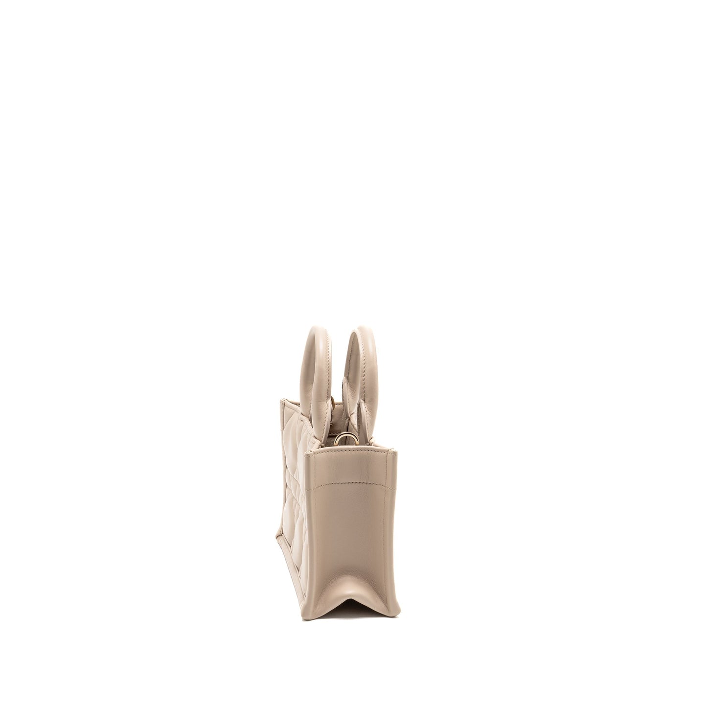 Dioramour Mini Dior Book Tote Macrocannage Calfskin Powder Beige