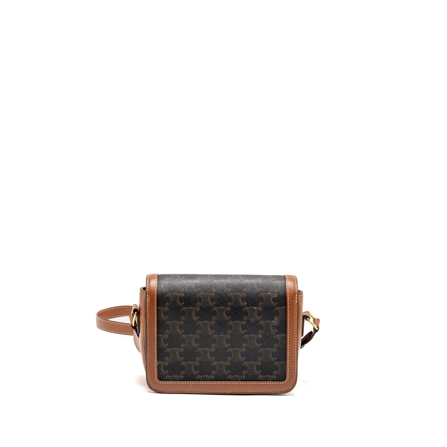 Celine Teen Triomphe Purse Triomphe Calfskin/Canvas Brown/Multicoloour