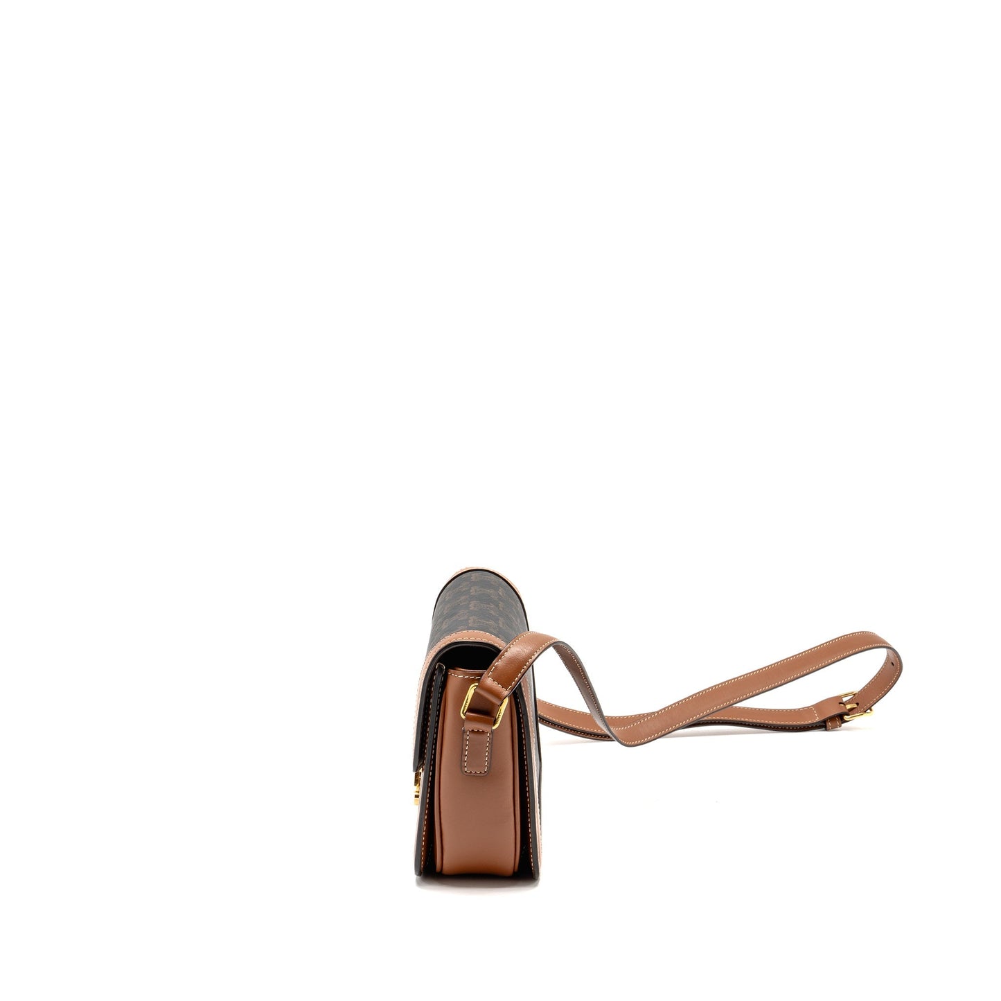 Celine Teen Triomphe Purse Triomphe Calfskin/Canvas Brown/Multicoloour