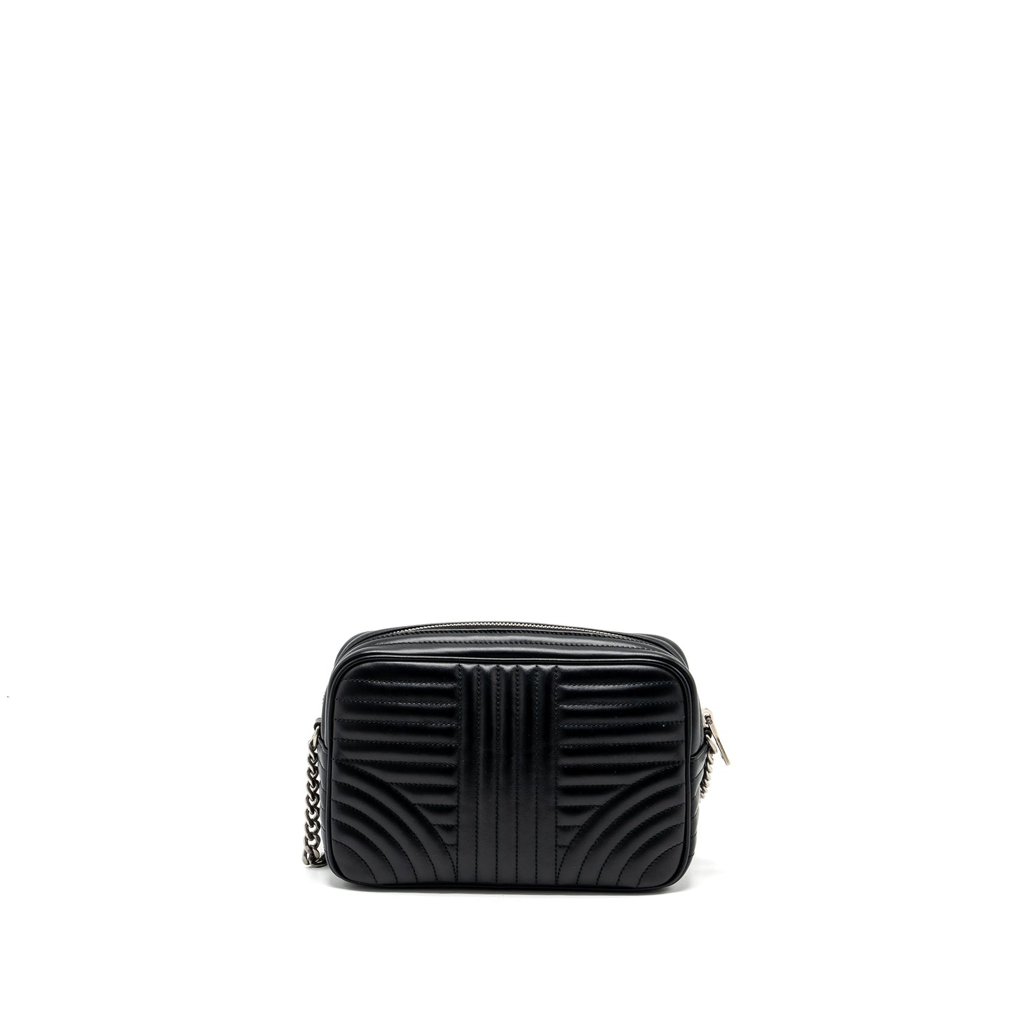 Prada Diagramme Camera Crossbody Purse Calfskin Black Ruthenium Hardware