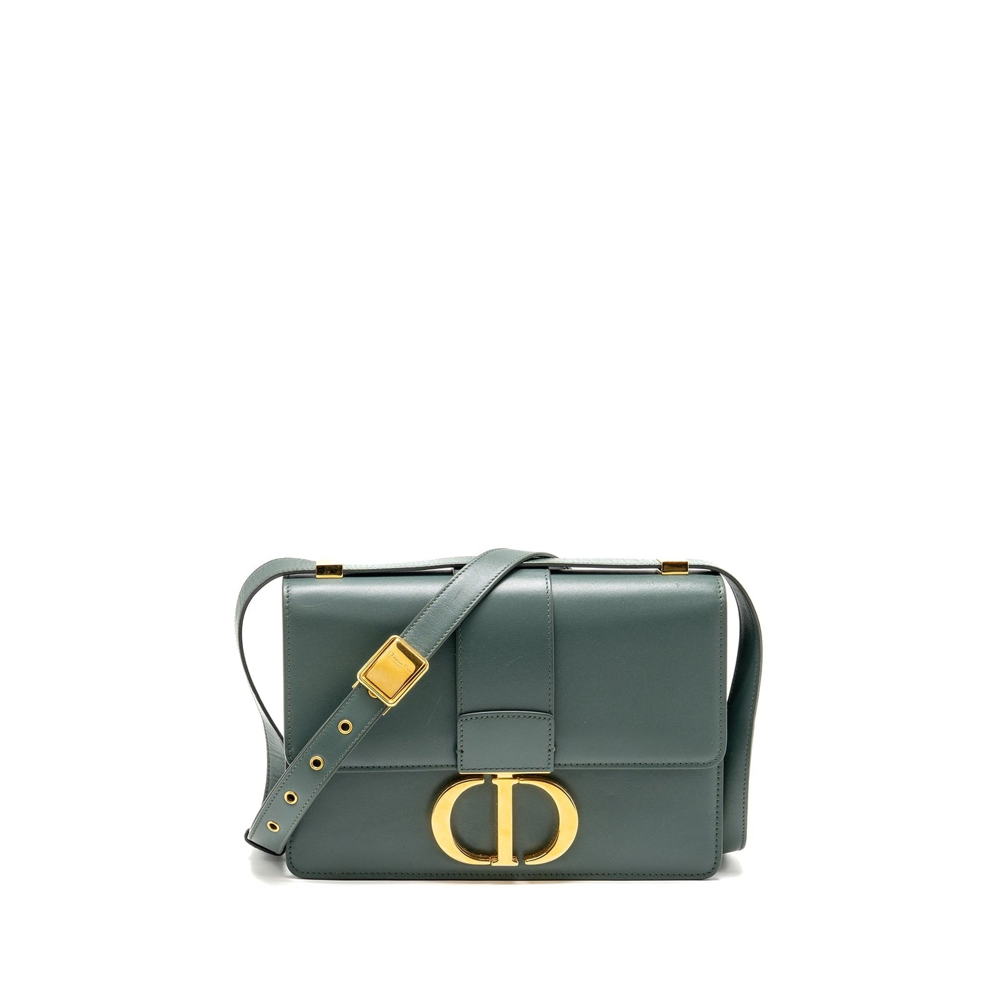 Dior 30 Montaigne Medium Flap Purse Calfskin Green