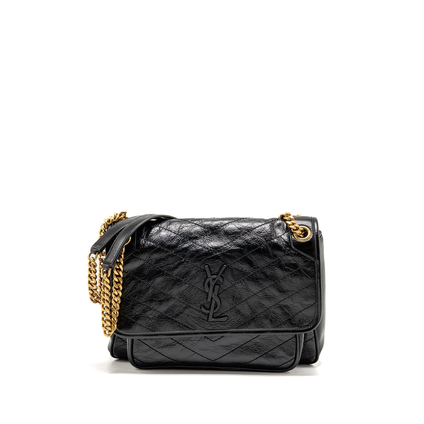 Saint Laurent/ Medium Niki Chain Purse   Calfskin Black