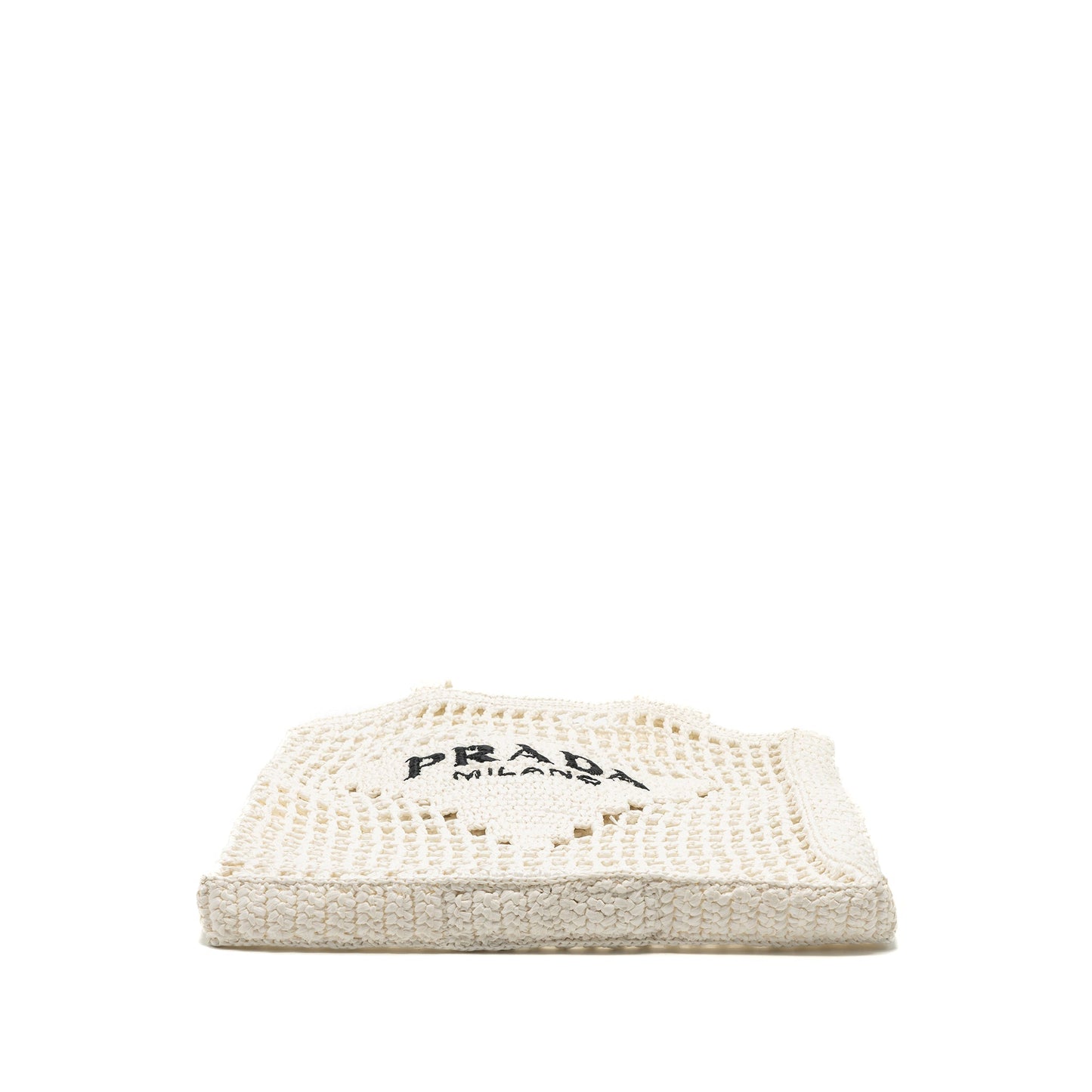 Prada crochet tote Purse raffia white