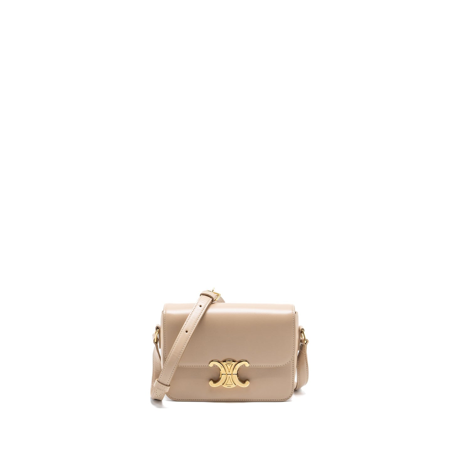 Celine Teen Triomphe Purse Calfskin Light Beige