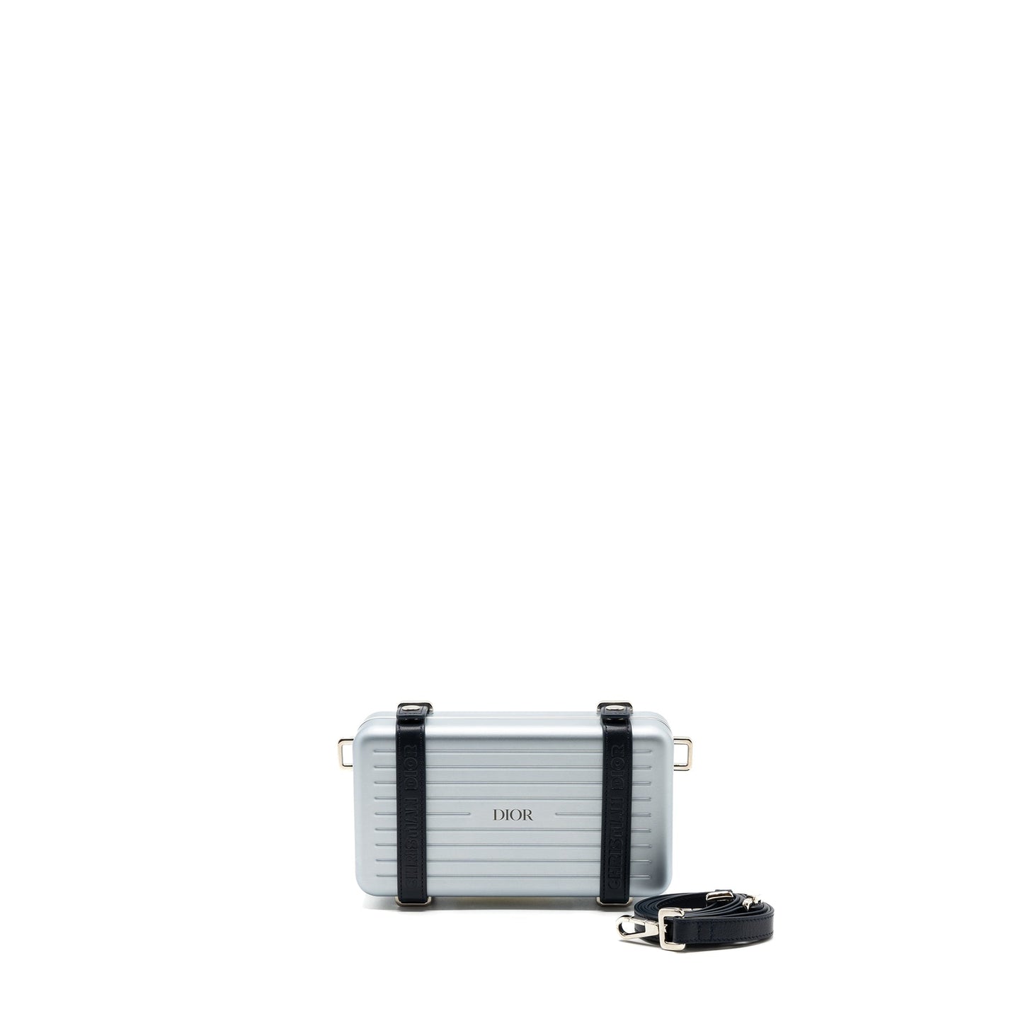 Dior X Rimowa clutch trunk Purse aluminium / calfskin silver / black