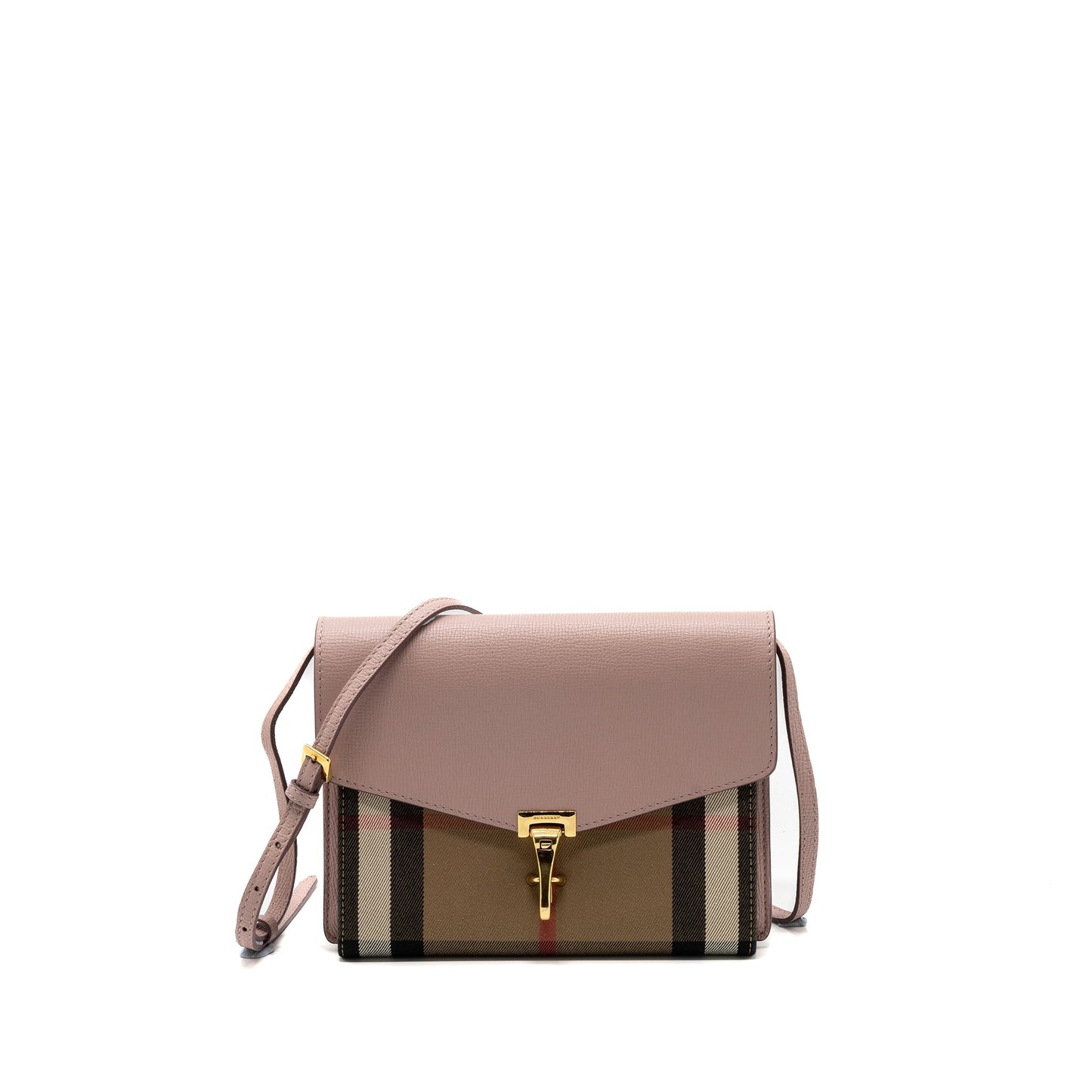 Burberry ho  check crossbody bag canvas / calfskin leather multicolor light pink GHW